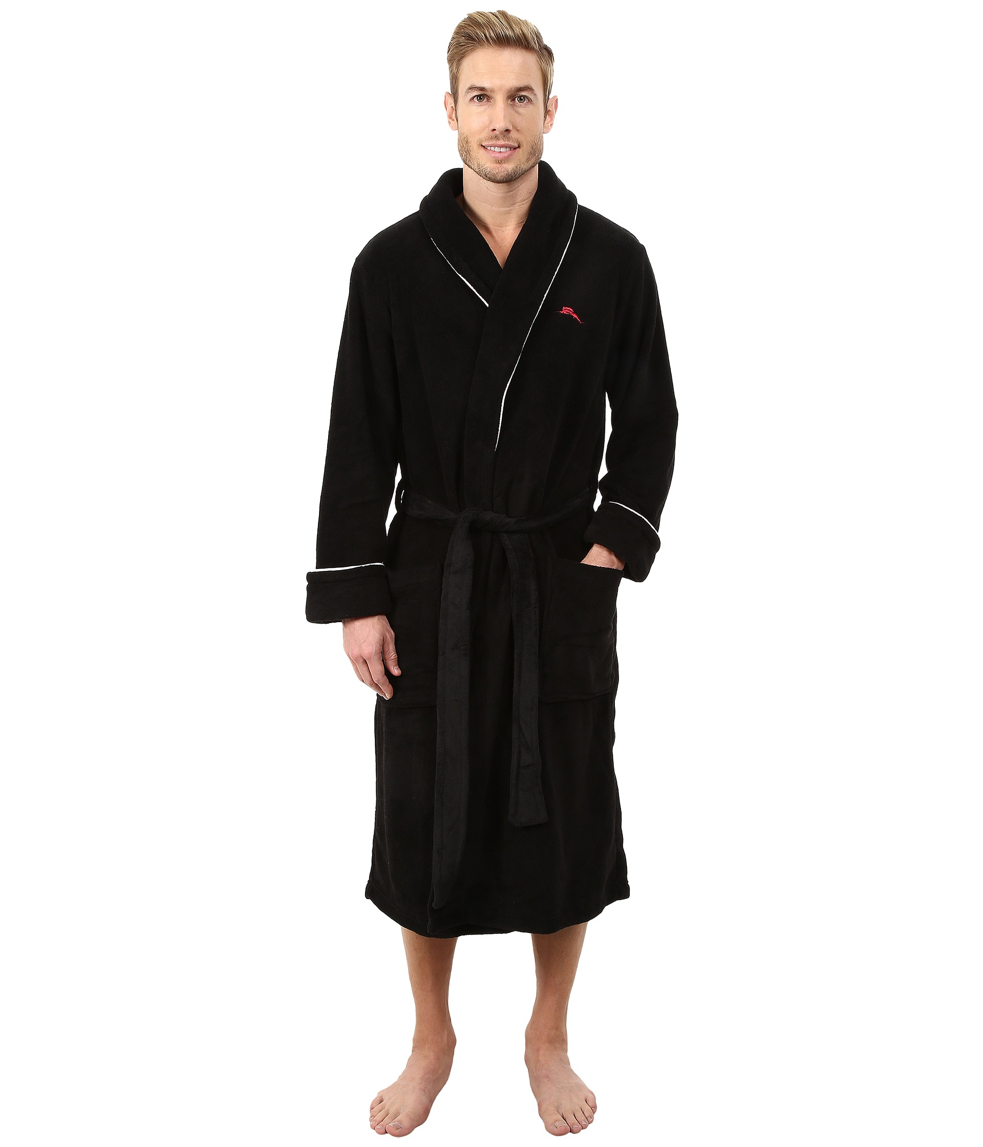 Lyst - Tommy Bahama Plush Robe in Black for Men