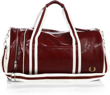 Fred Perry Classic Leather Barrel Bag in Red for Men (OXBLOOD) | Lyst