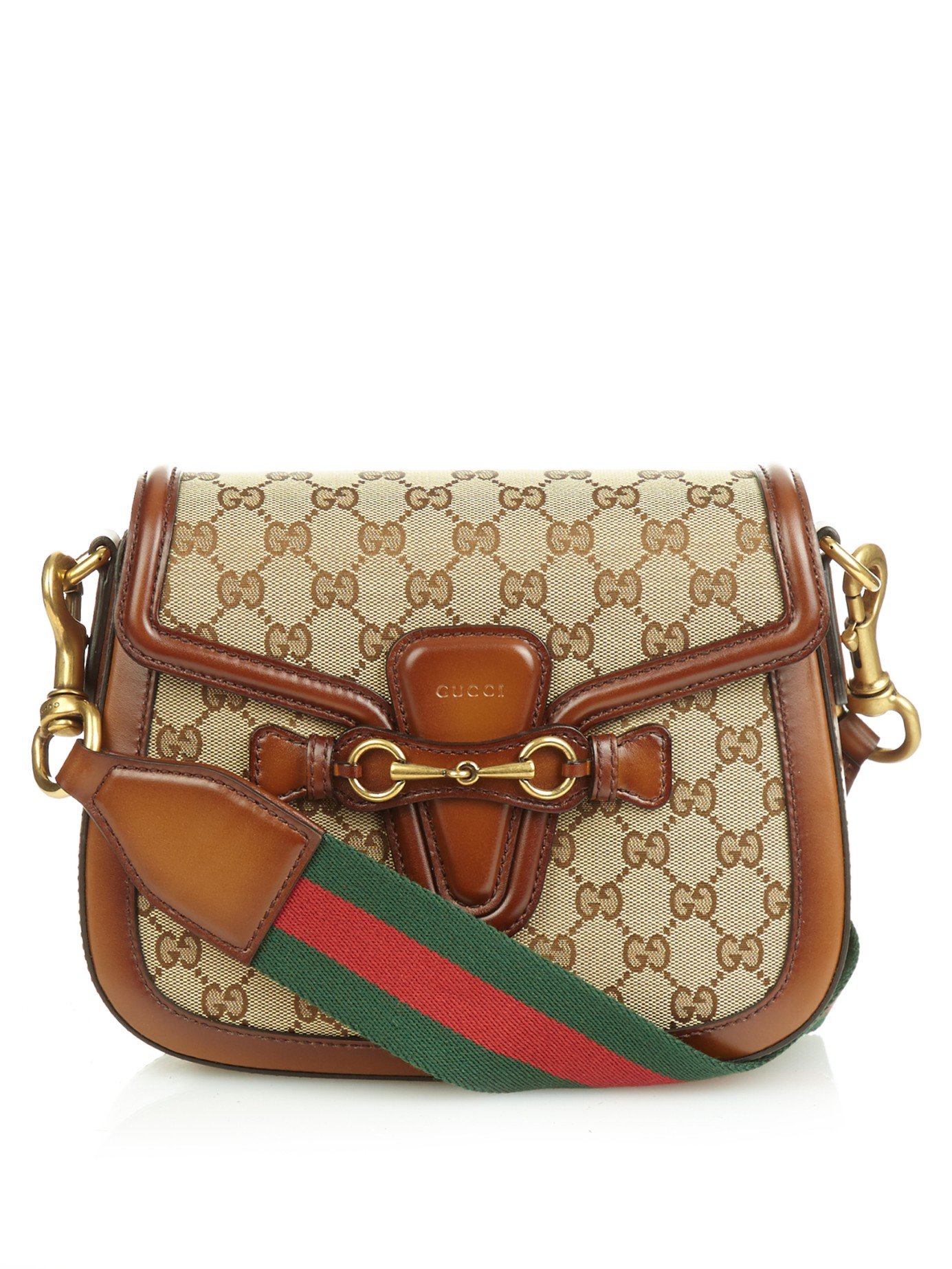 Lyst - Gucci Lady Web Medium Shoulder Bag in Brown