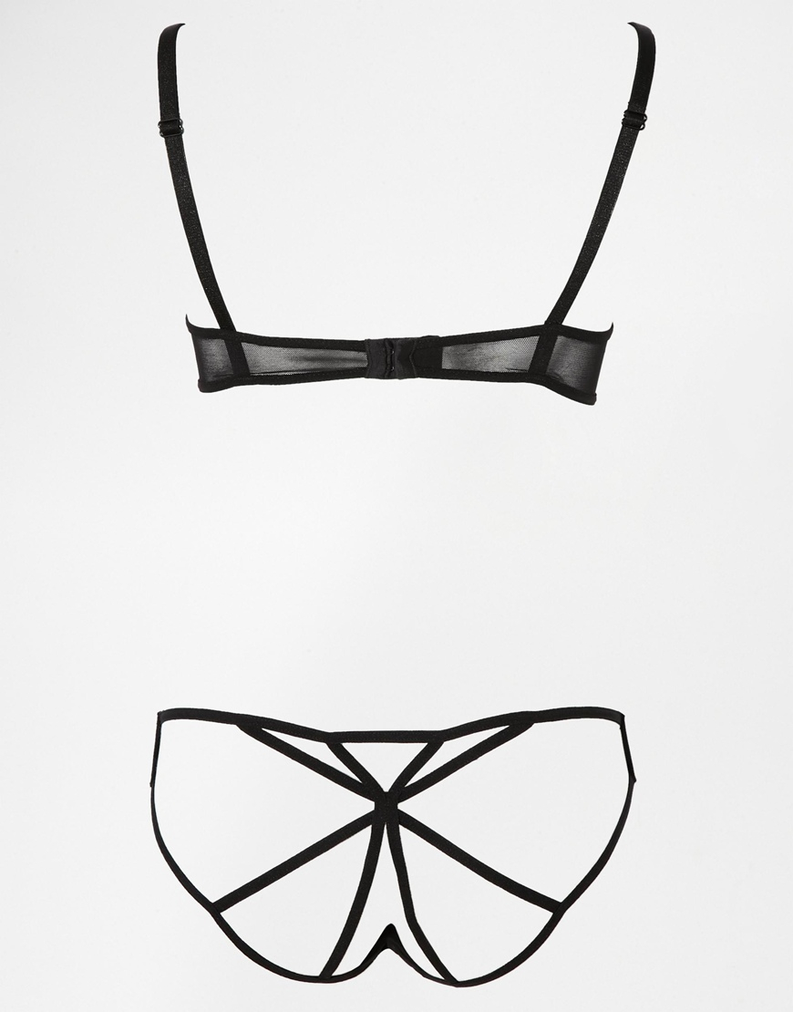 Lyst Bluebella Nova Diamante Exposed Strapping Bra in Black