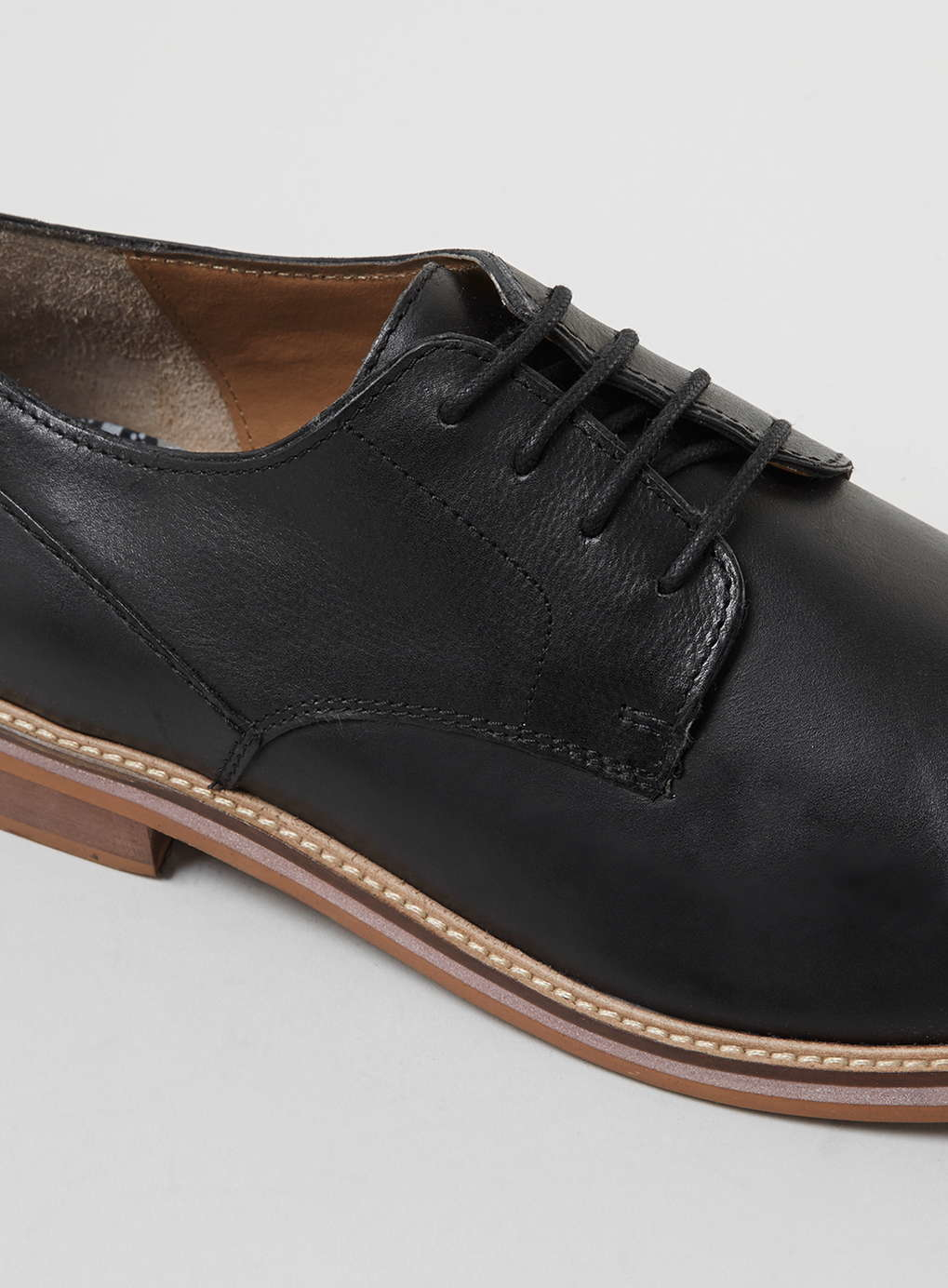 Lyst - Ben Sherman Black Leather Derby Shoes in Black for Men
