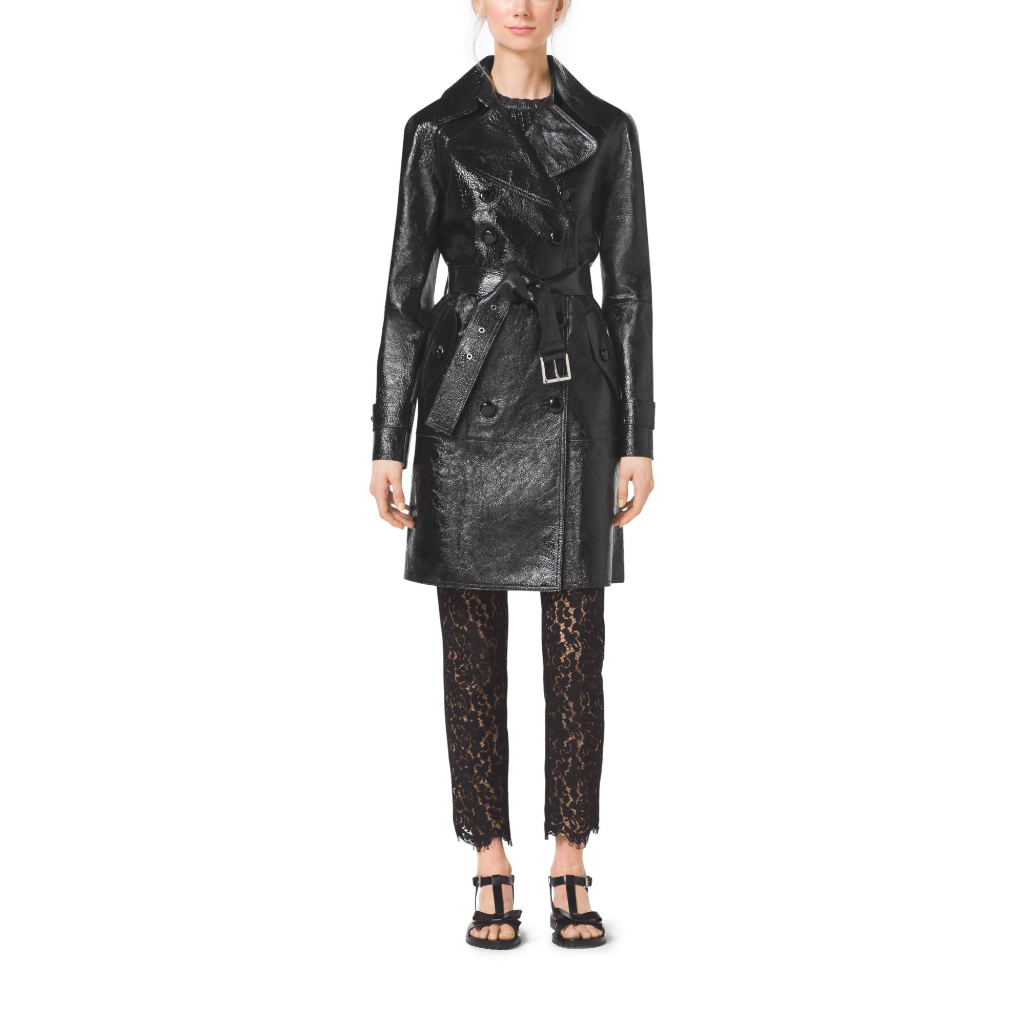Prada Patent Leather Trench Coat Clothing Pra110295 The Realreal Patent Leather Trench Coat