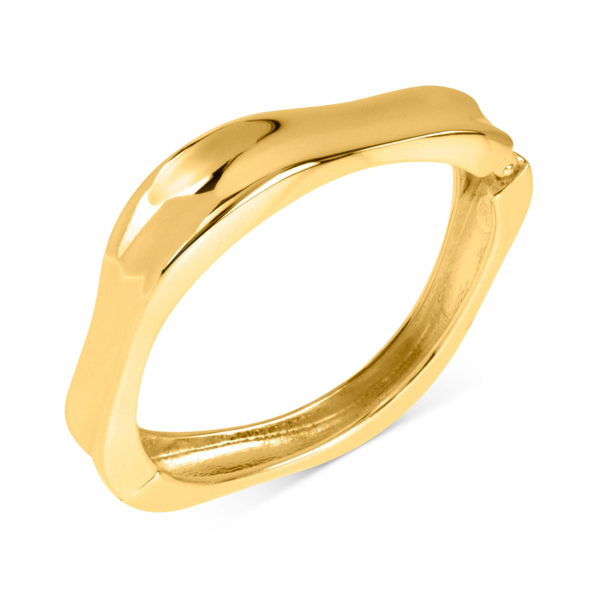 Robert Lee Morris Gold-tone Concave Hinged Bangle Bracelet in Gold (No ...