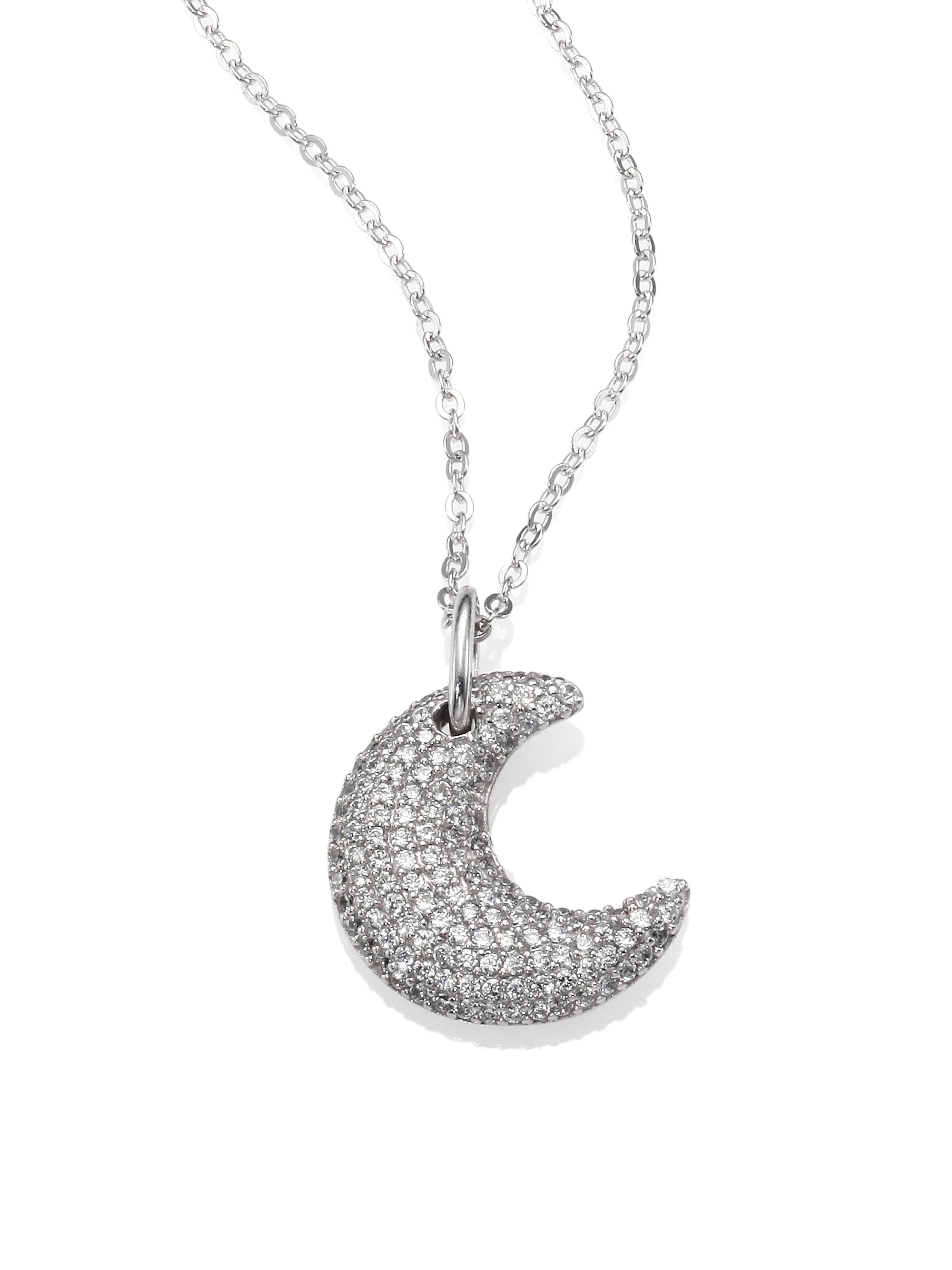 Adriana orsini PavÉ Sterling Silver Puffy Crescent Moon ...