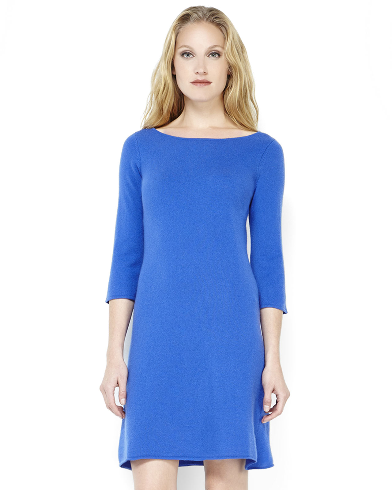 Sofia Cashmere | Blue Boatneck Cashmere Sweater Dress | Lyst