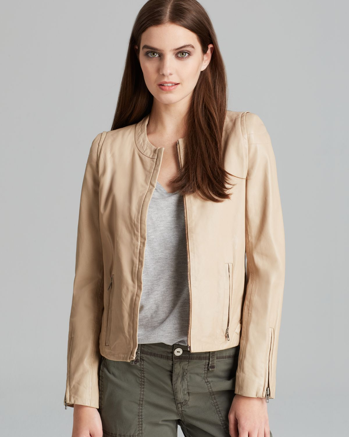 Sanctuary Jacket Leather Moto in Natural | Lyst