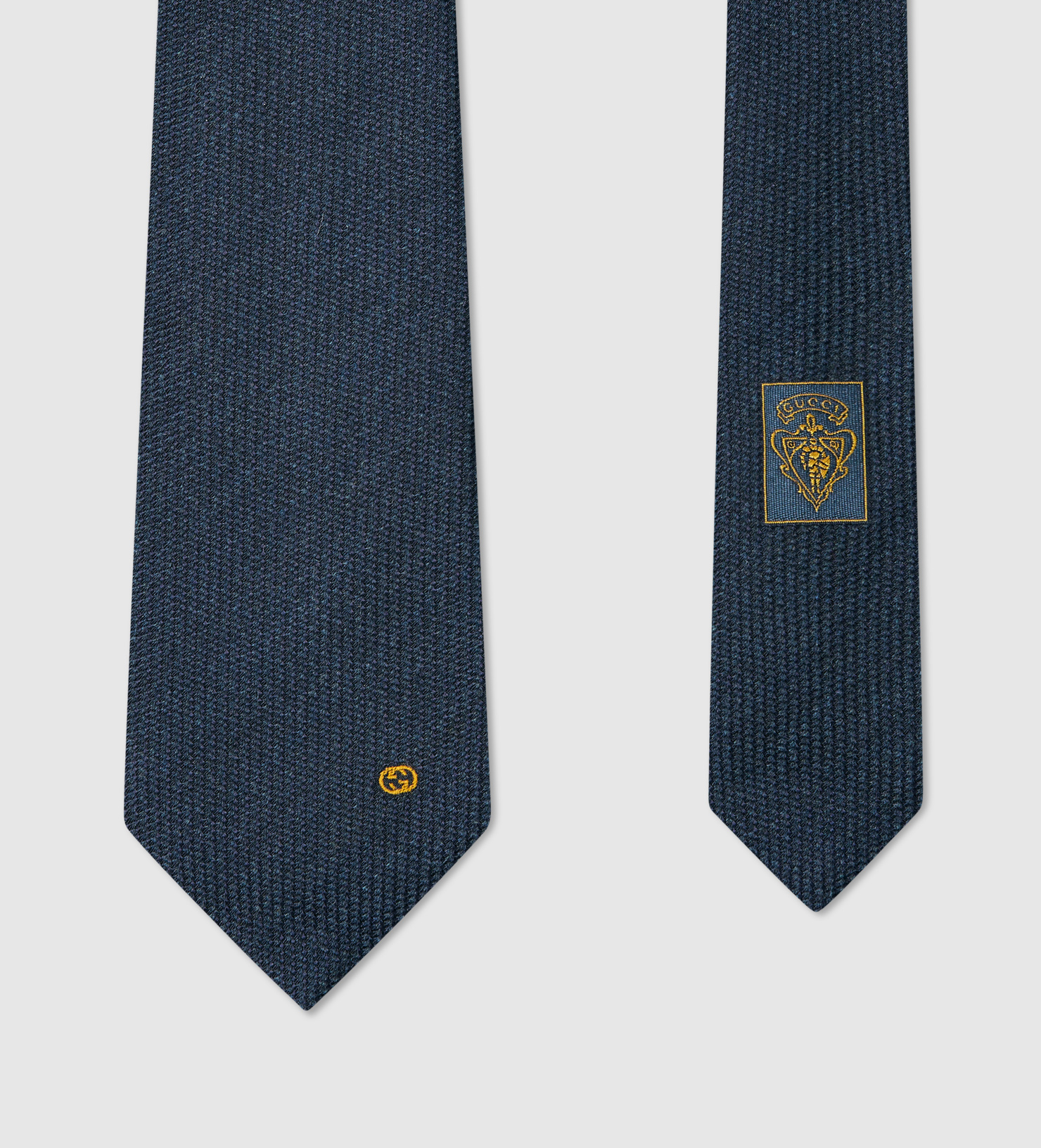 Lyst Gucci Wool Silk Tie With Interlocking G Detail in Blue for Men