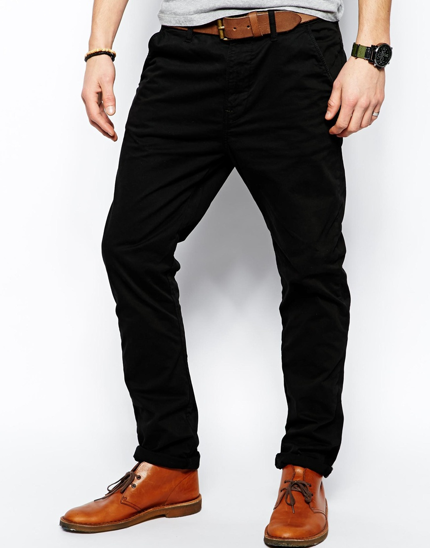 Lyst - Nudie Jeans Nudie Chinos Khaki Slim Fit Organic Twill in Black ...