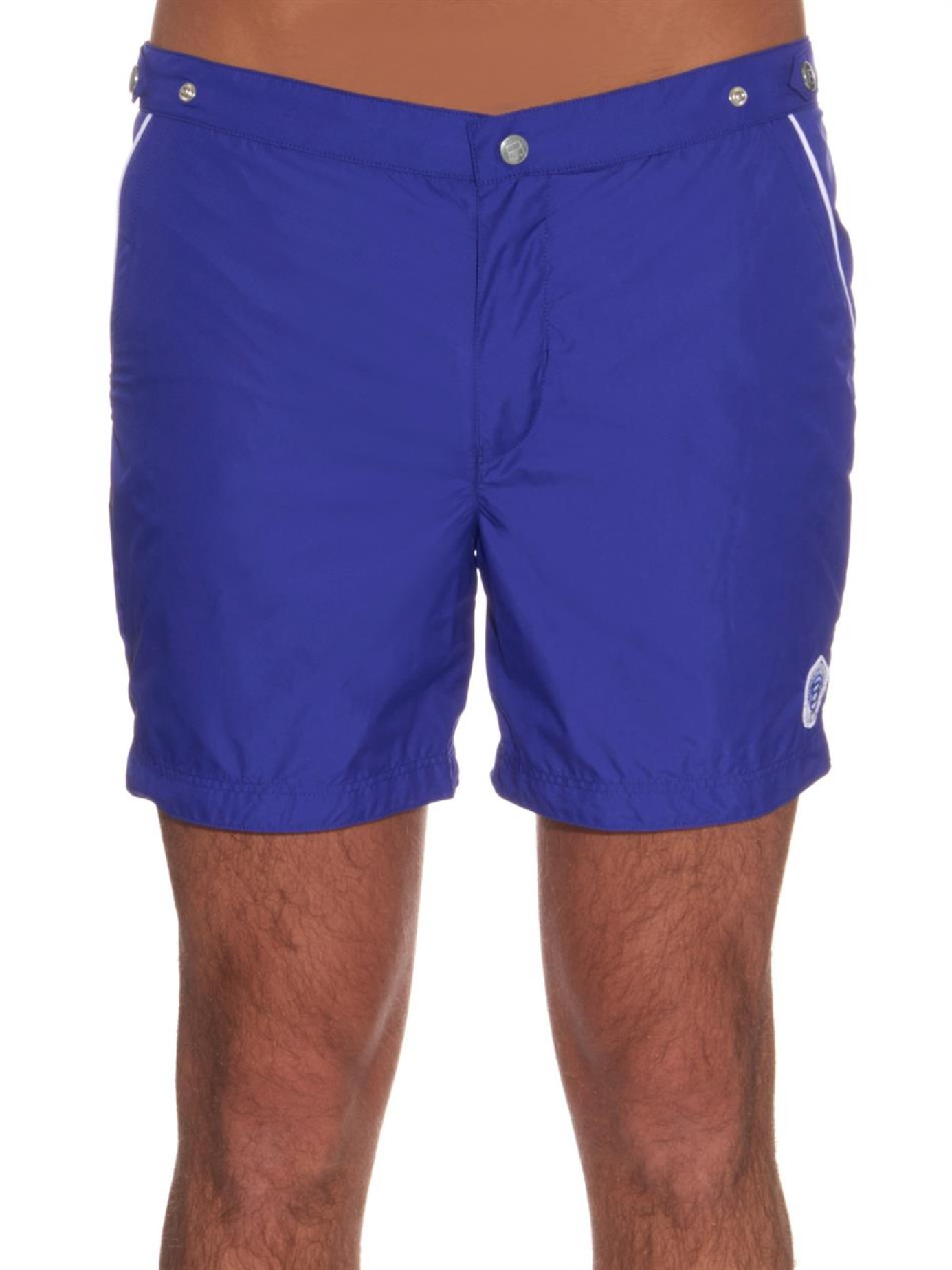 Lyst Robinson Les Bains Oxford Long Swim Shorts in Blue for Men