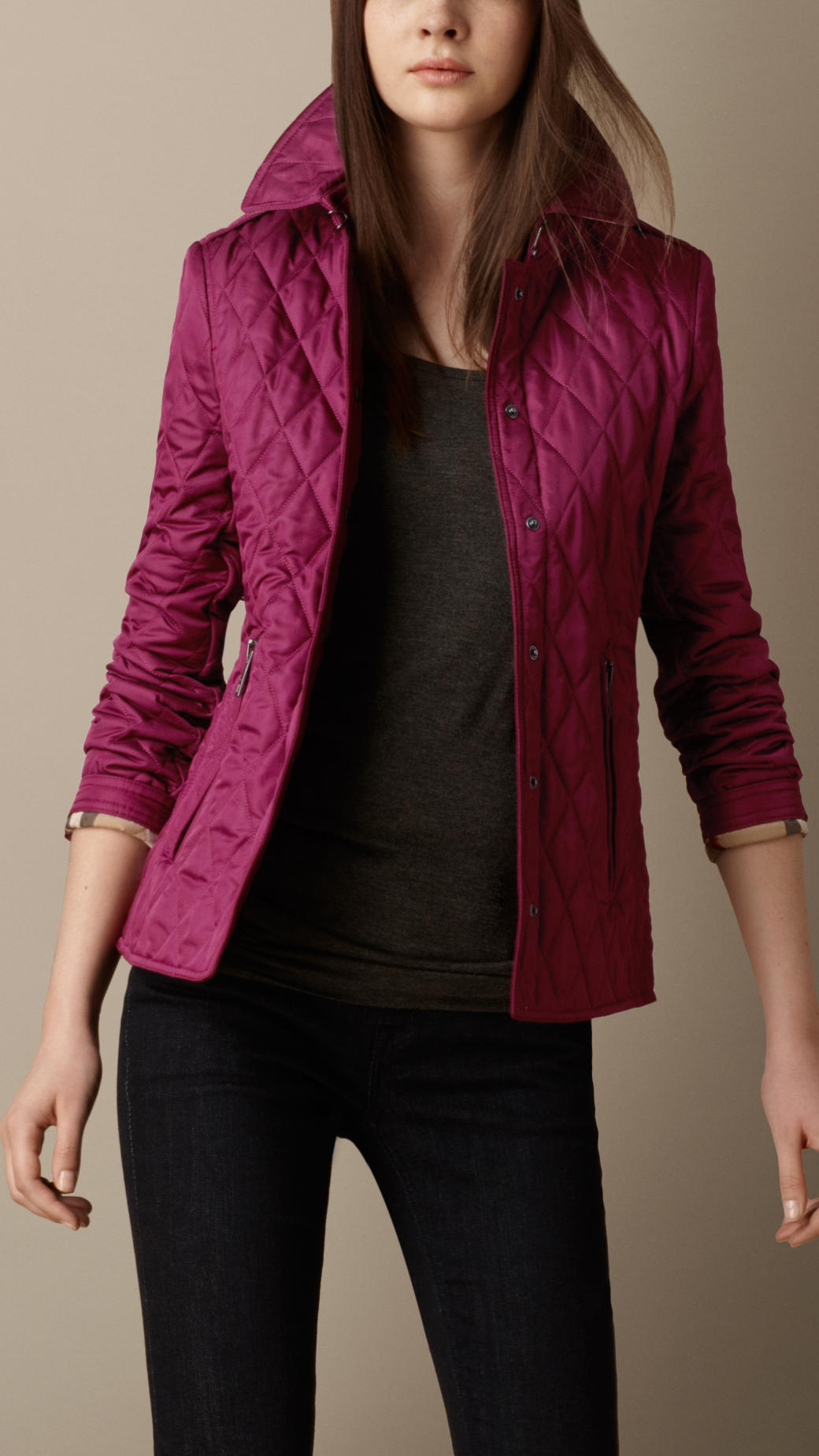 Lyst - Burberry Heritage Quilted Jacket in Purple