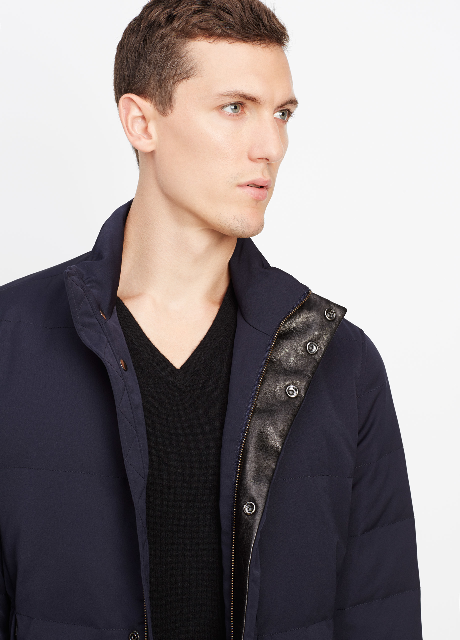 Lyst - Vince Heavy Twill Quilted Jacket in Blue for Men