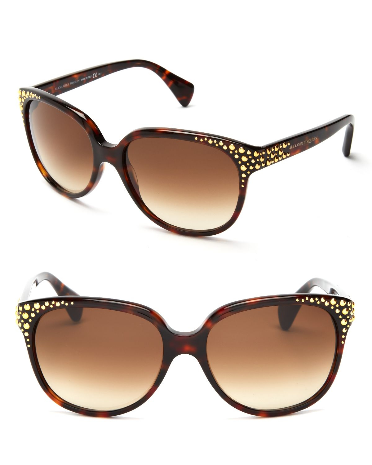 Lyst Alexander Mcqueen Studded Cat Eye Sunglasses in Black