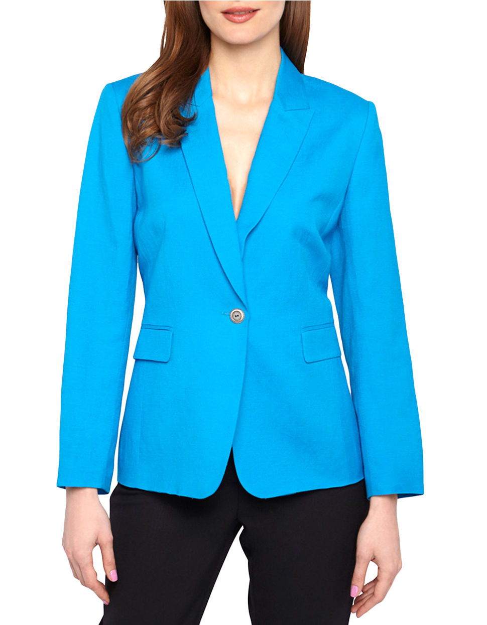 Tahari by arthur s. levine Plus One-button Blazer in Blue (Turquoise ...
