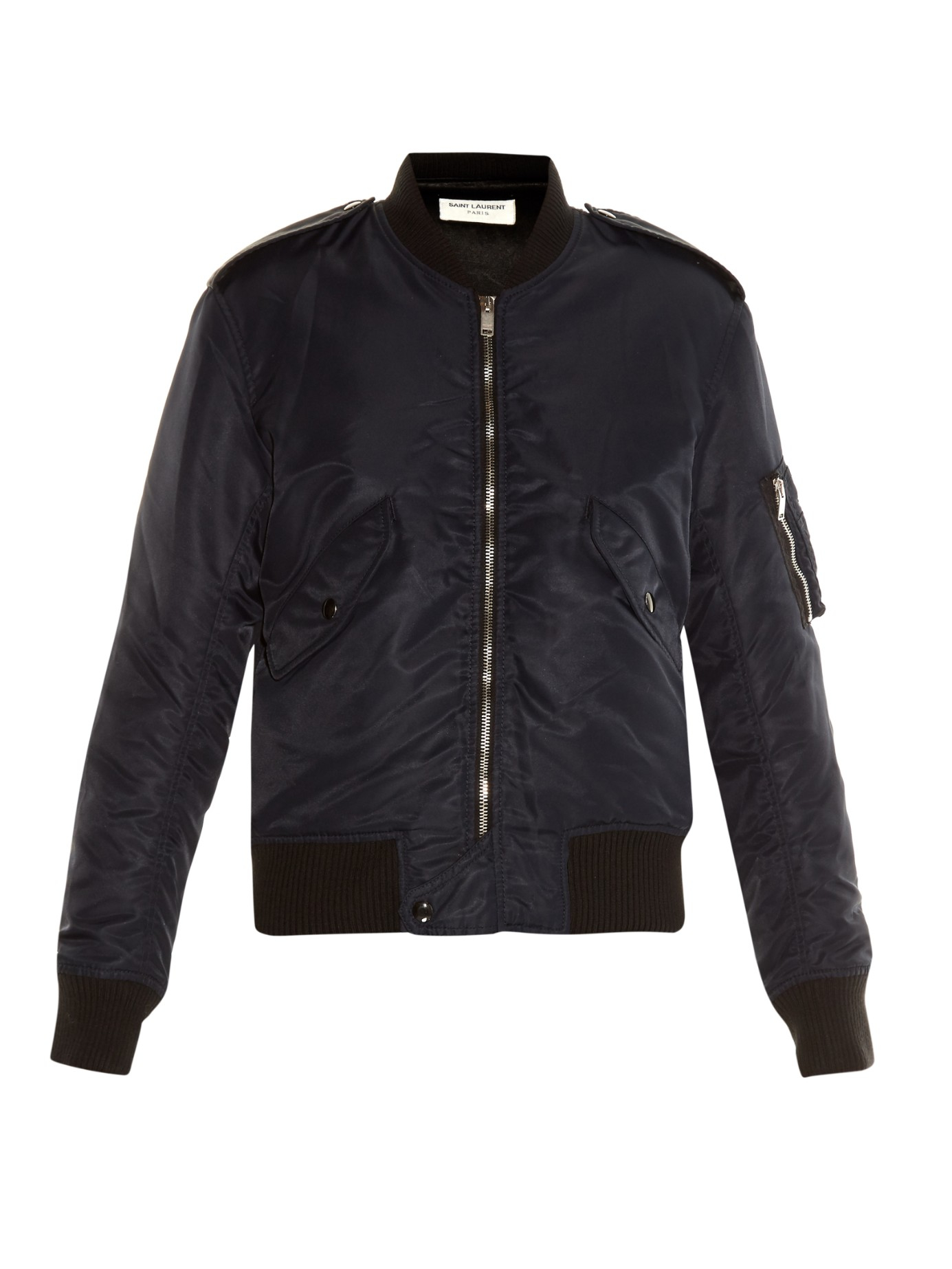 Saint Laurent Bomber Flight Jacket in Navy (Blue) - Lyst
