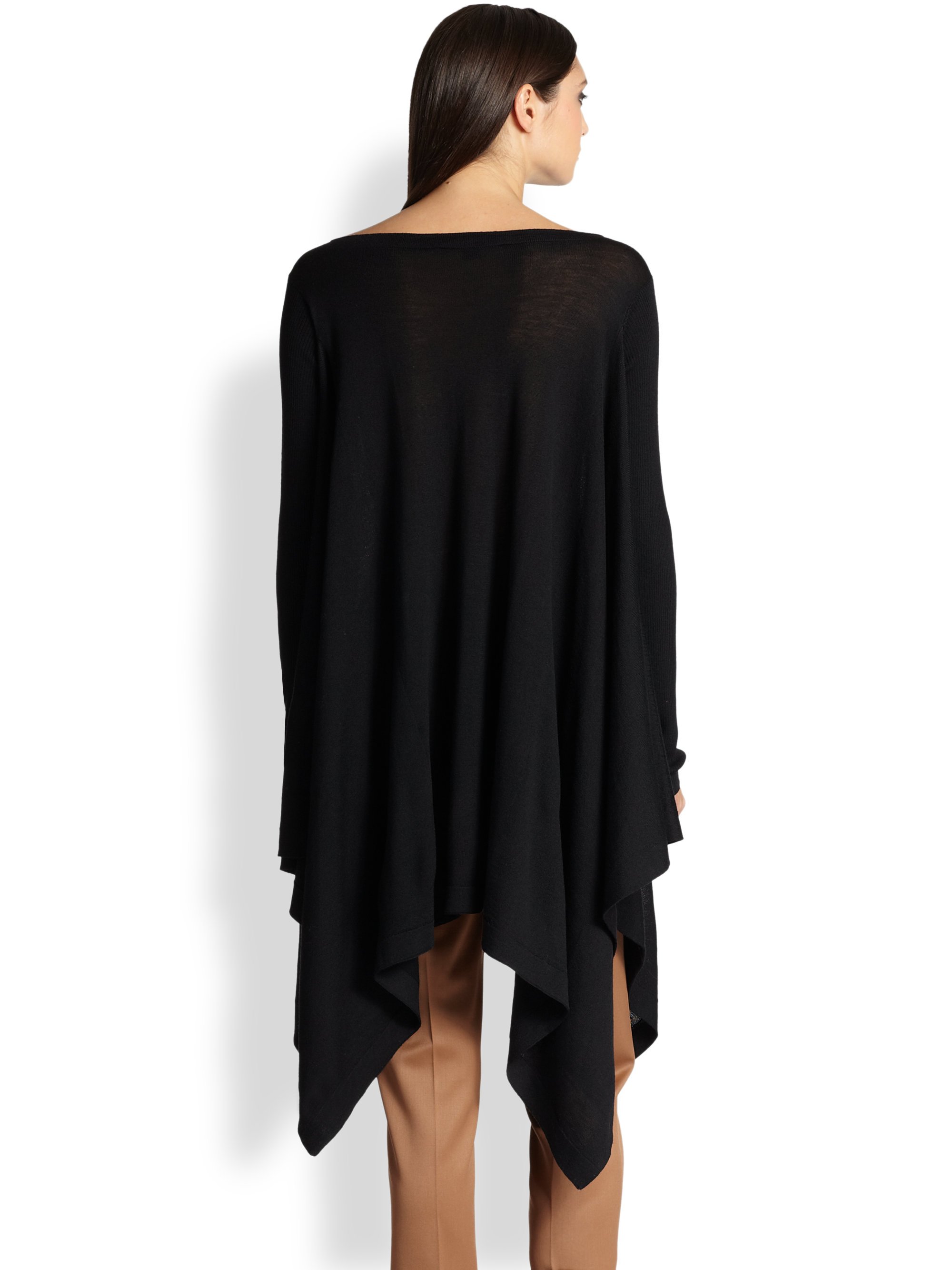 St. john Lightweight Wool Knit Tunic in Black | Lyst