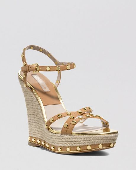 Michael Kors Platform Wedge Espadrille Sandals Shea in Brown (Suntan ...