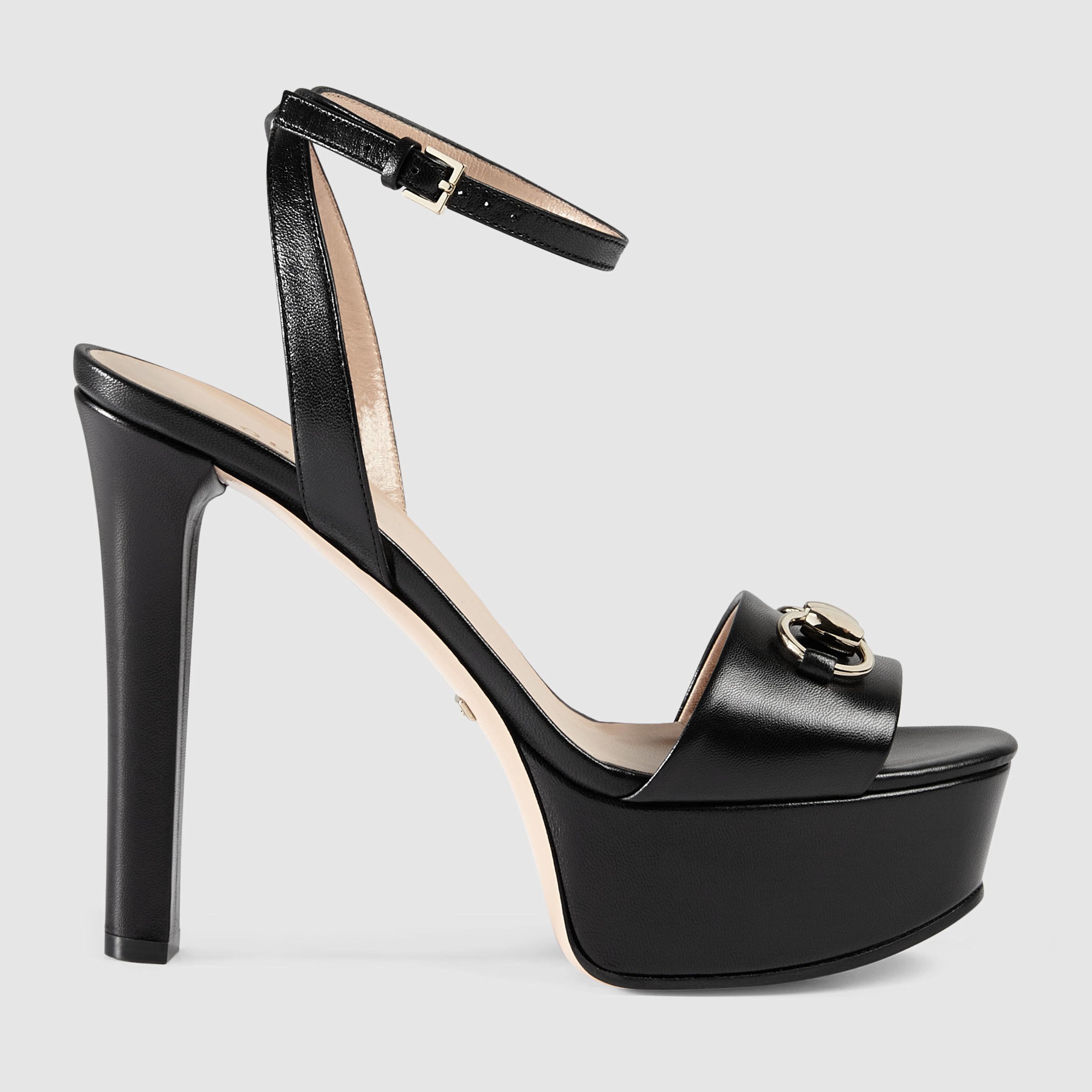 gucci black platform heels