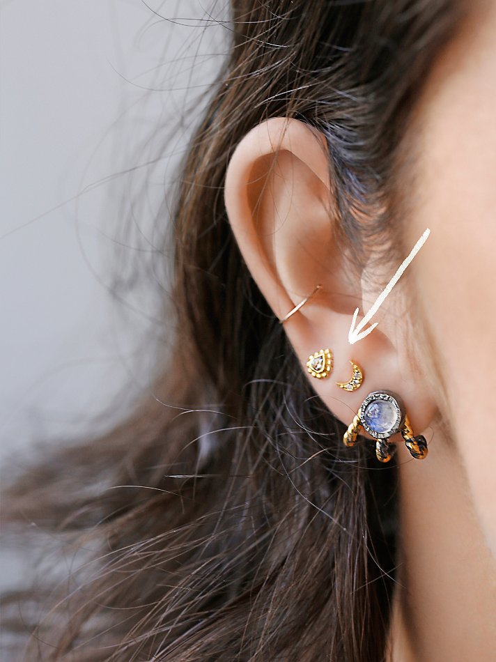 Lyst Free People Satya Jewelry Womens Sun And Moon Studs In Metallic Gallery