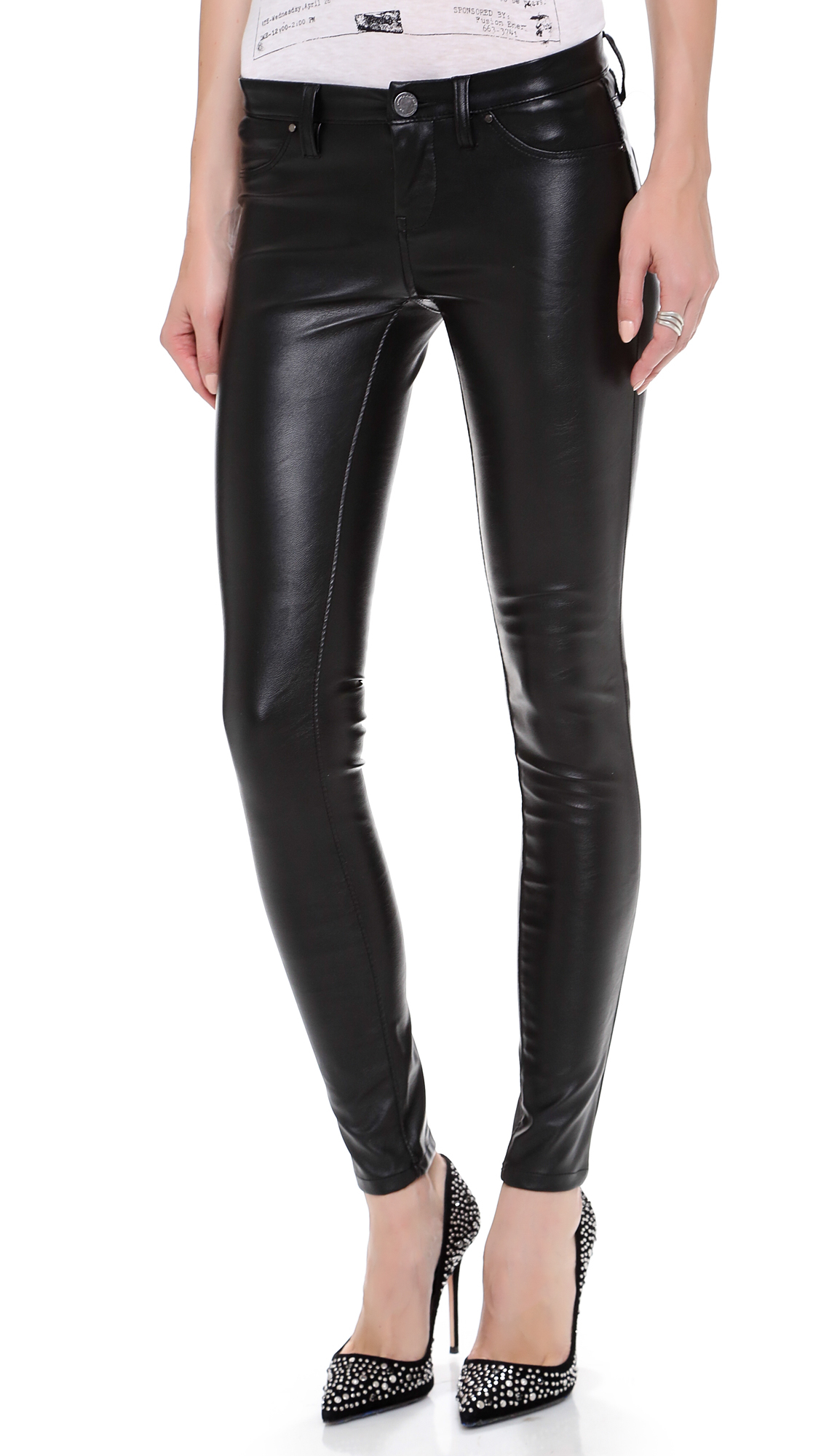 leather skinny pants womens