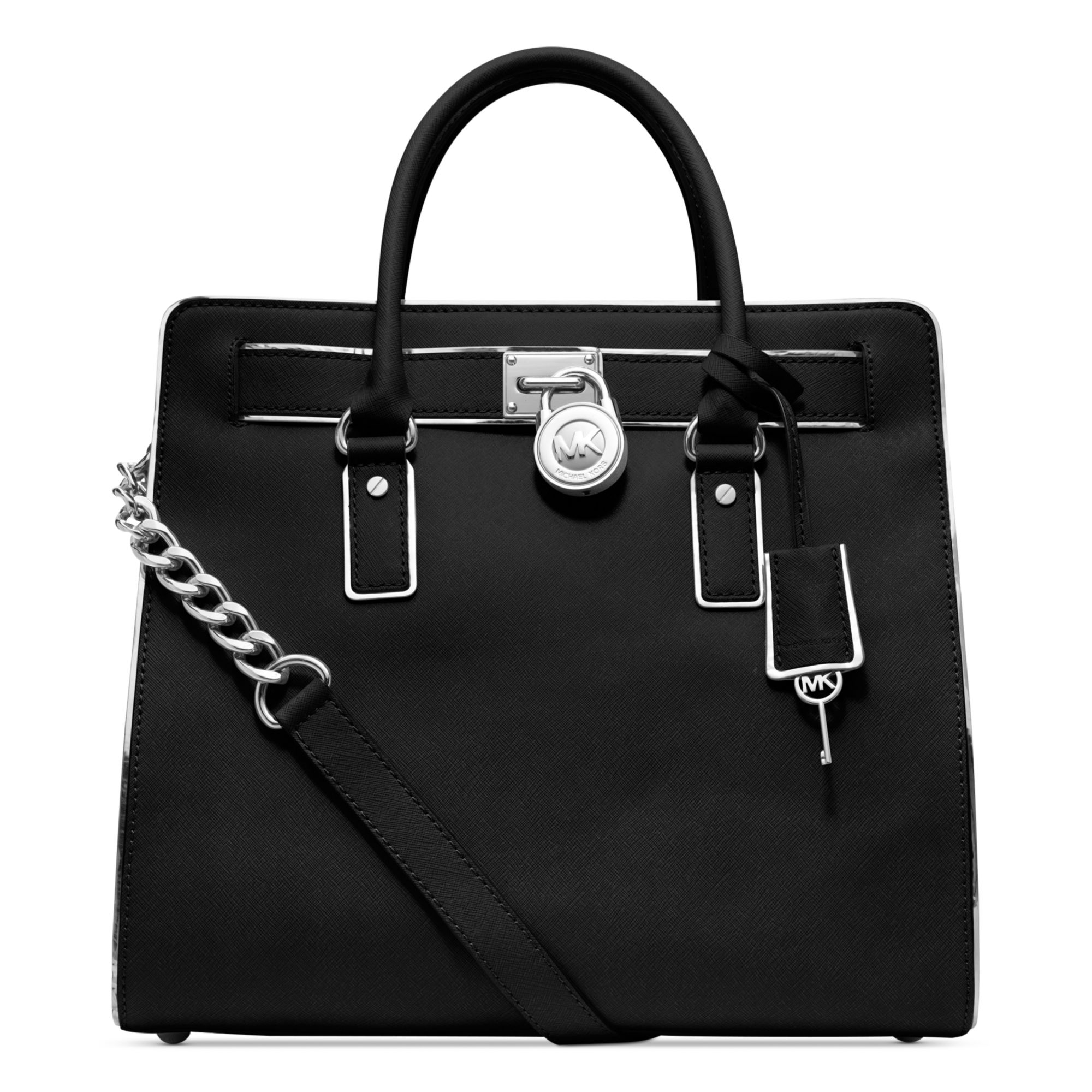 Lyst - Michael Kors Hamilton Specchio Large North South Tote in Black