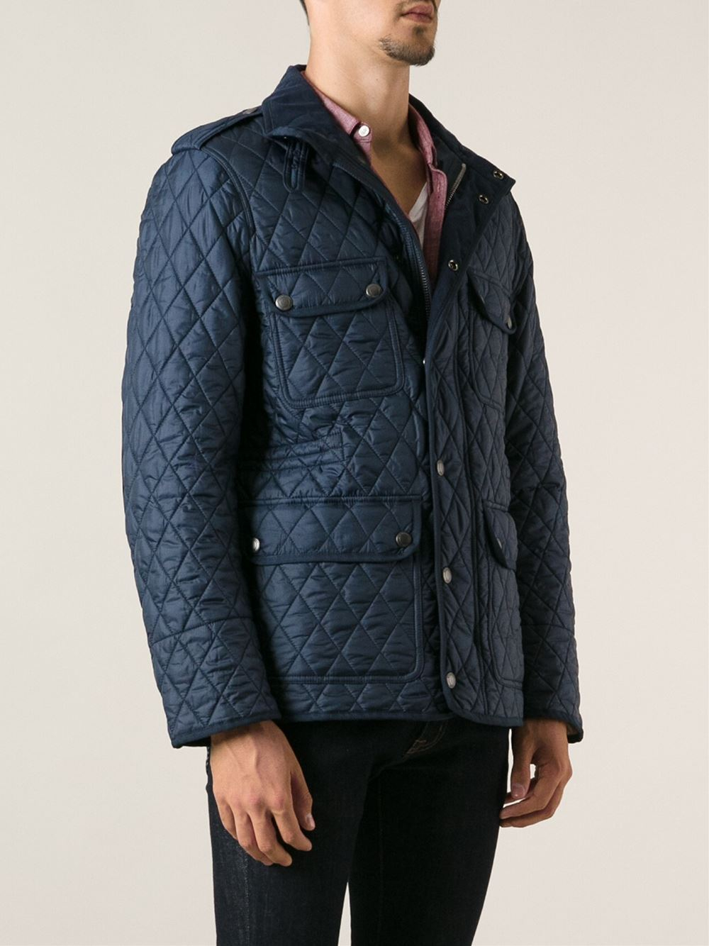 Lyst - Burberry Brit Diamond Quilted Field Jacket in Blue for Men