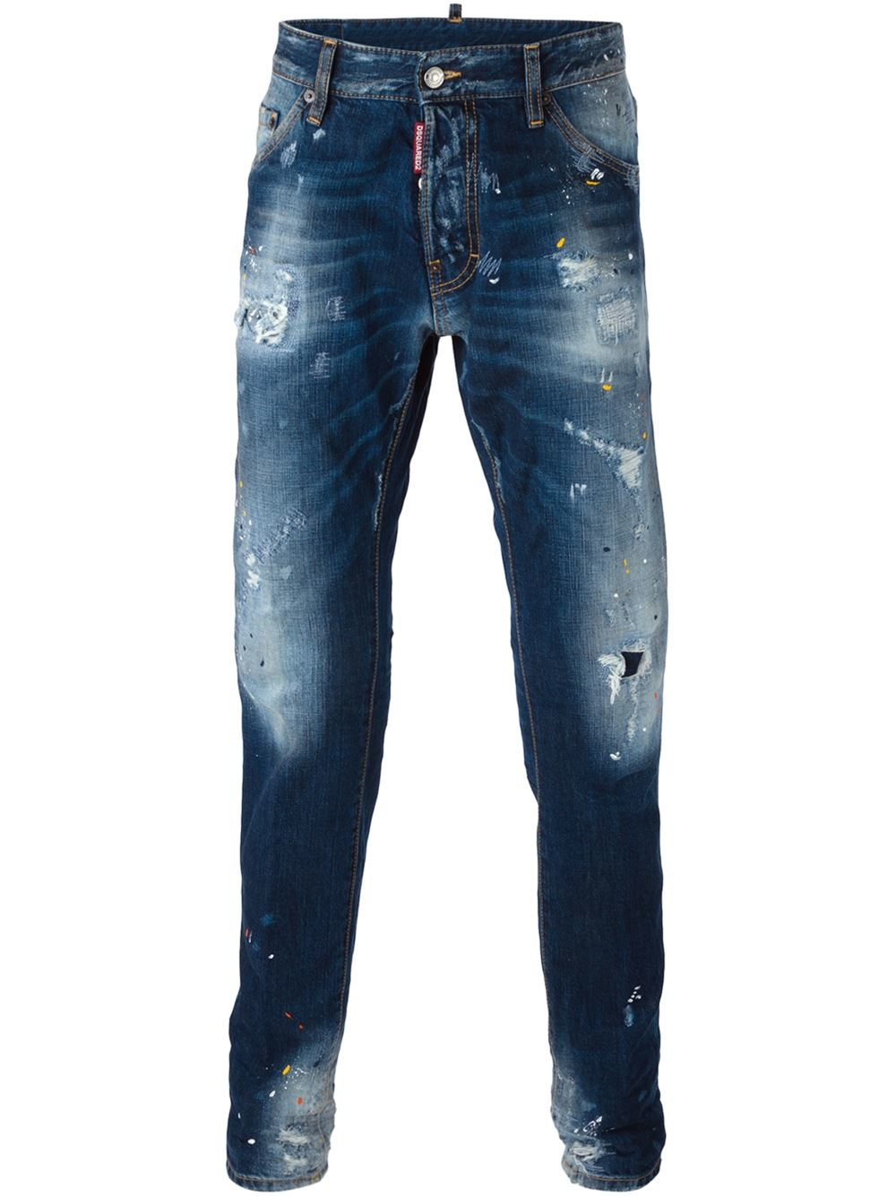 DSquared² | Blue Paint Splash Print Jeans for Men | Lyst