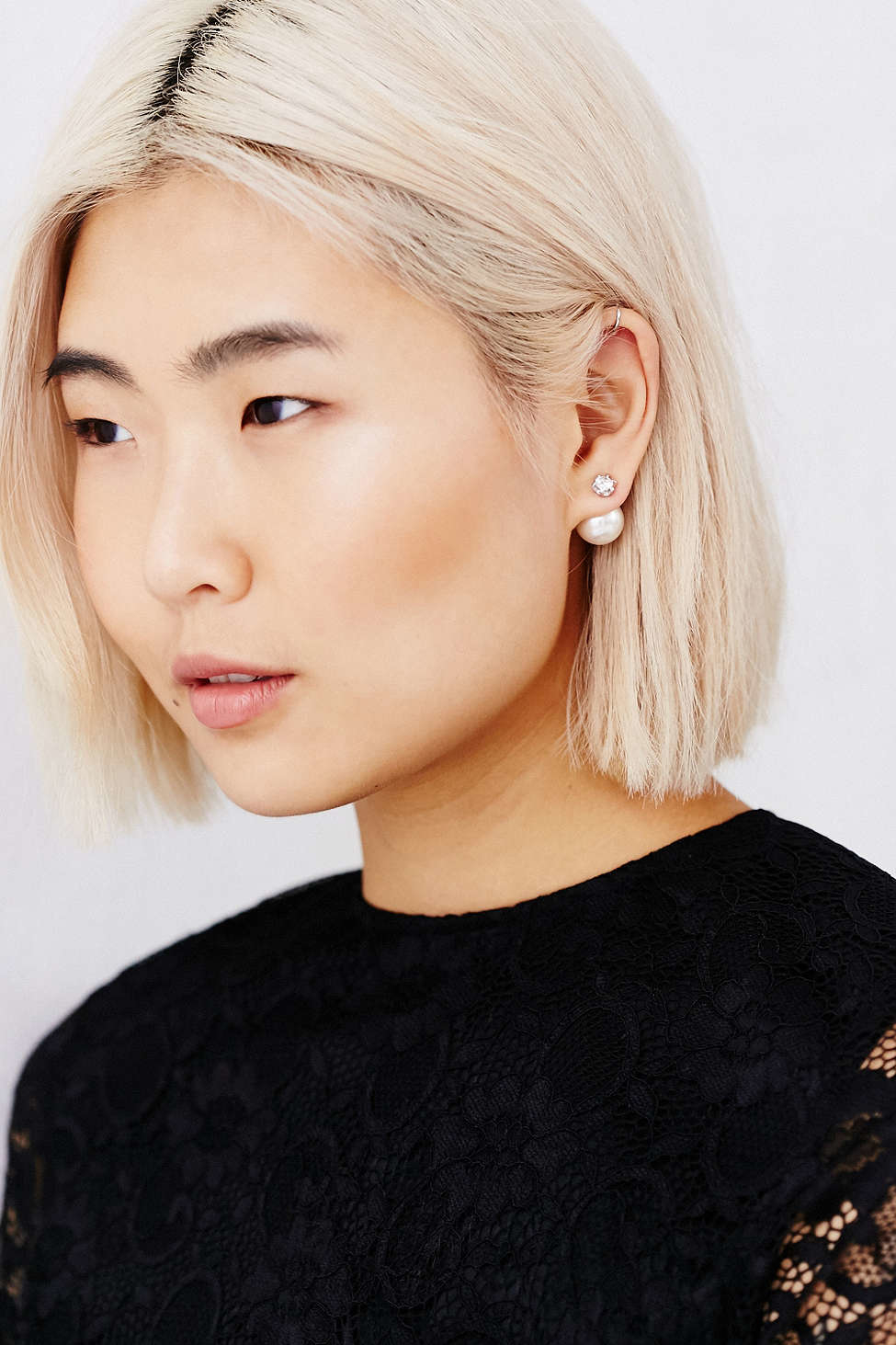 Lyst Mayu Front Back Stud Pearl Earring In Metallic Gallery