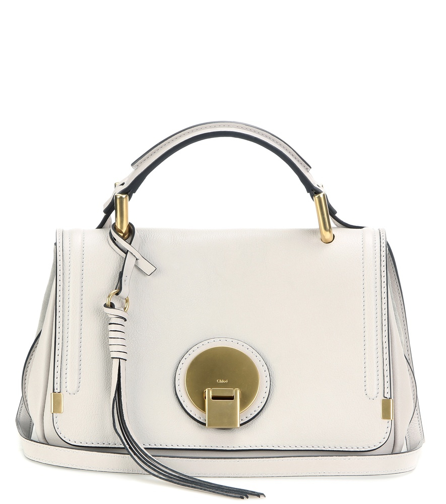 Chlo Indy Small Leather Shoulder Bag in White | Lyst