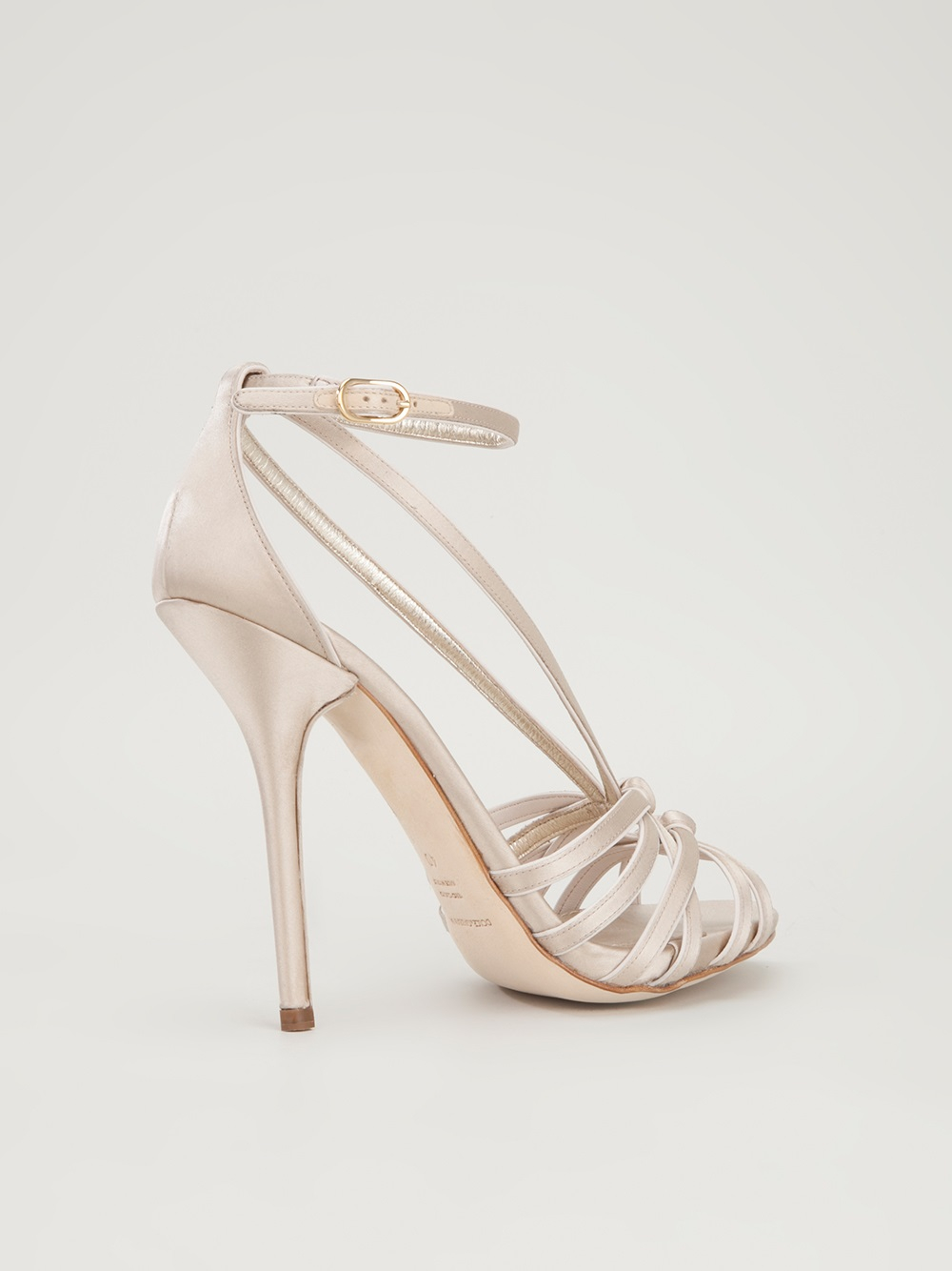 Lyst - Dolce & Gabbana Strappy Heeled Sandals in Natural