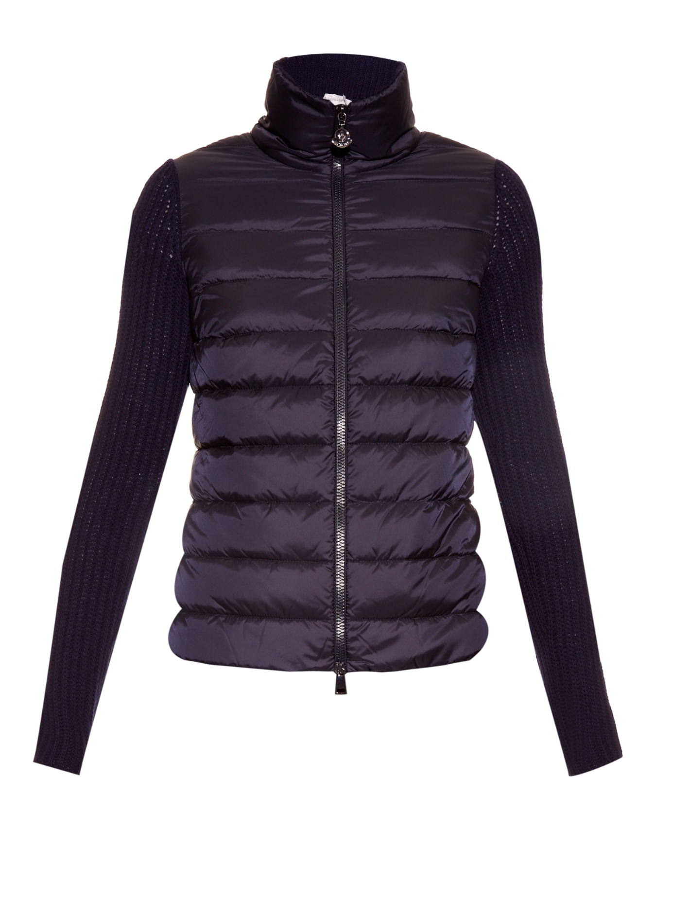 Moncler Quilted Down-Filled Sweater Jacket in Navy (Blue) - Lyst