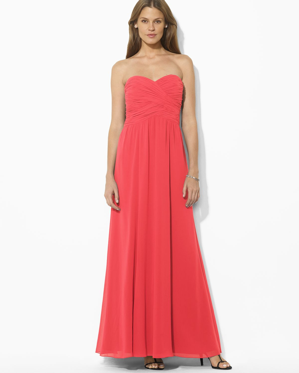 Ralph Lauren Lauren Gown - Strapless Sweetheart Neck in Pink (Haute ...