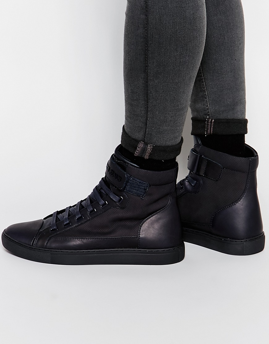 armani jeans high top sneakers