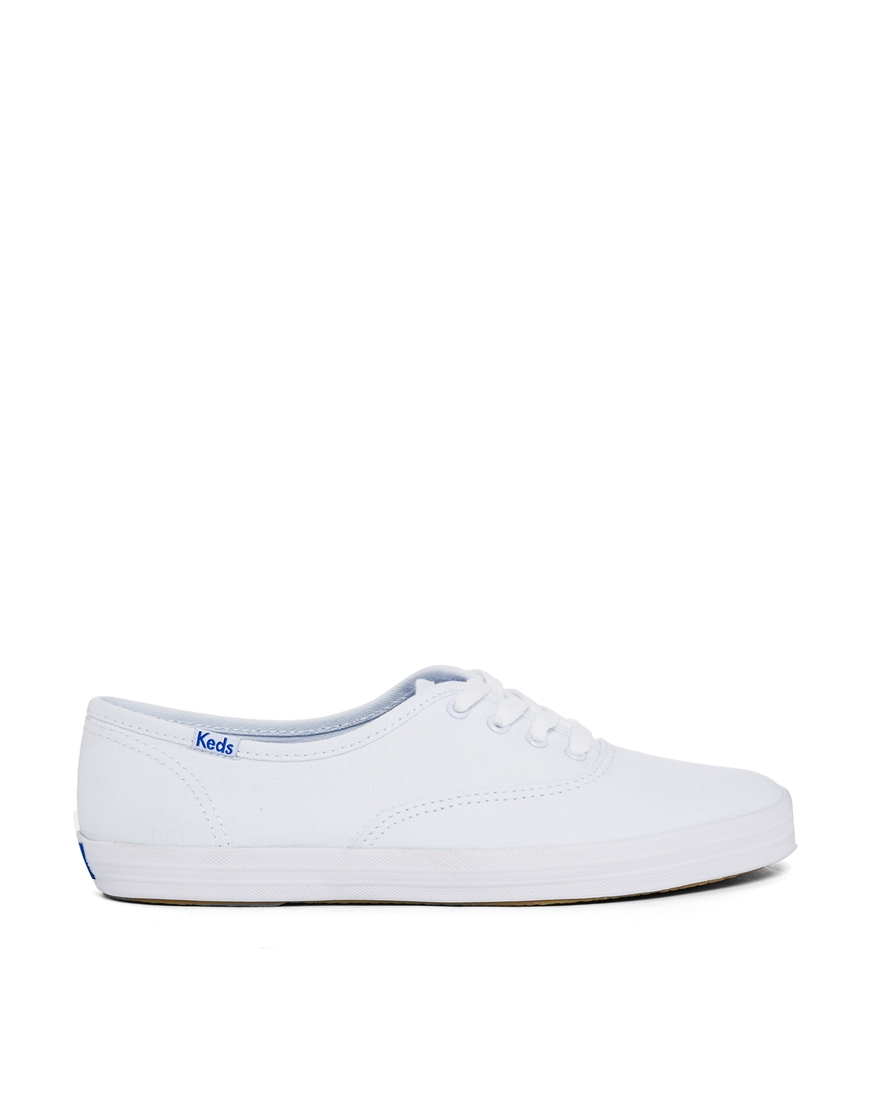 Keds Champion Canvas White Plimsoll Trainers in White | Lyst