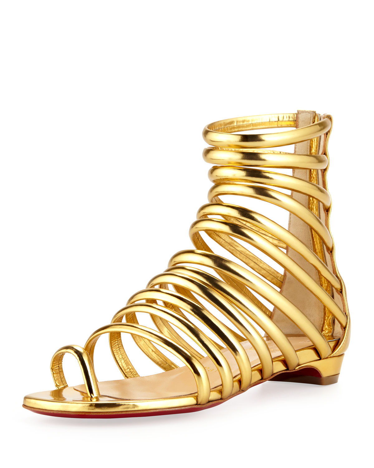 Christian louboutin Catchetta Metallic Gladiator Sandal Gold in ...