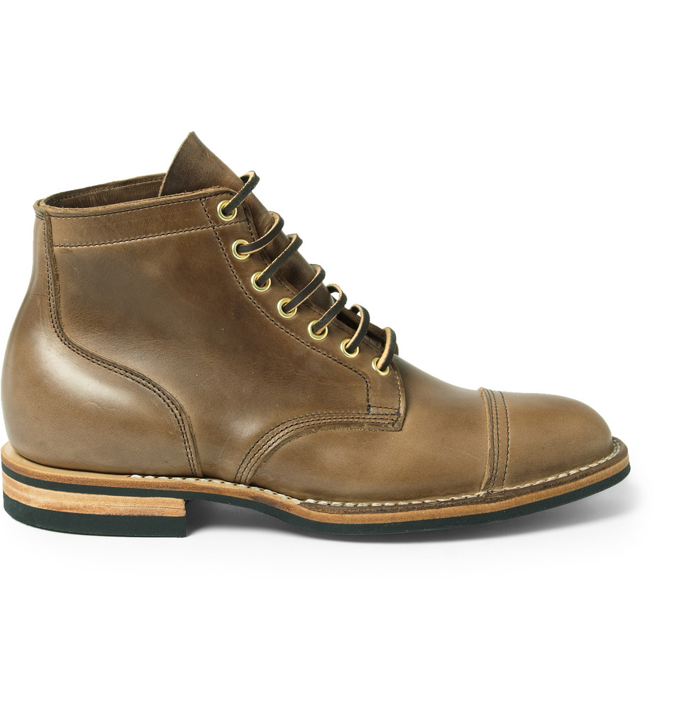Viberg Leather Lace-Up Boots in Brown for Men | Lyst