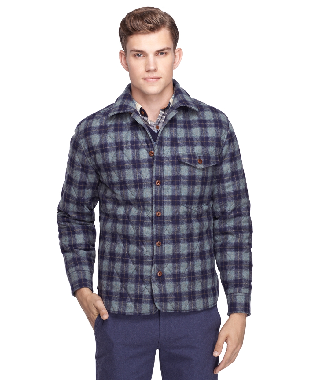 Lyst - Brooks Brothers Pendleton® Quilted Shirt Jacket in Blue for Men