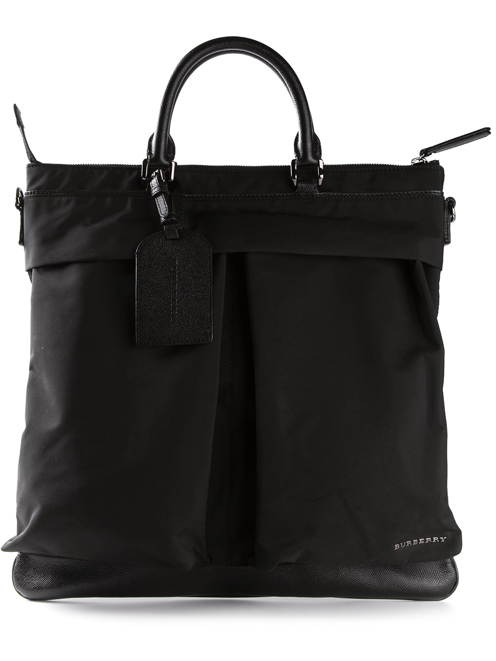 Lyst - Burberry Leather Trim Tote Bag in Black for Men