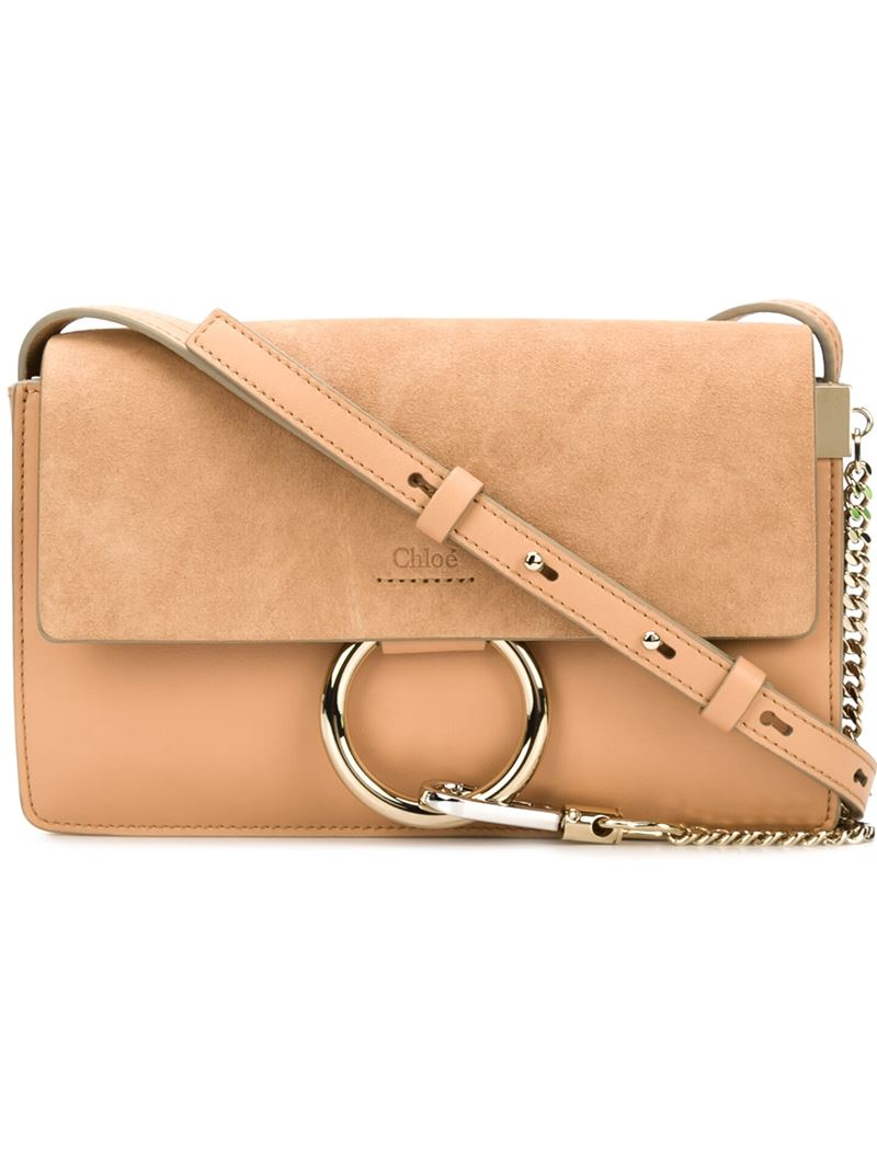 Chlo Faye Suede Shoulder Bag in Beige (NUDE \u0026amp; NEUTRALS) | Lyst  