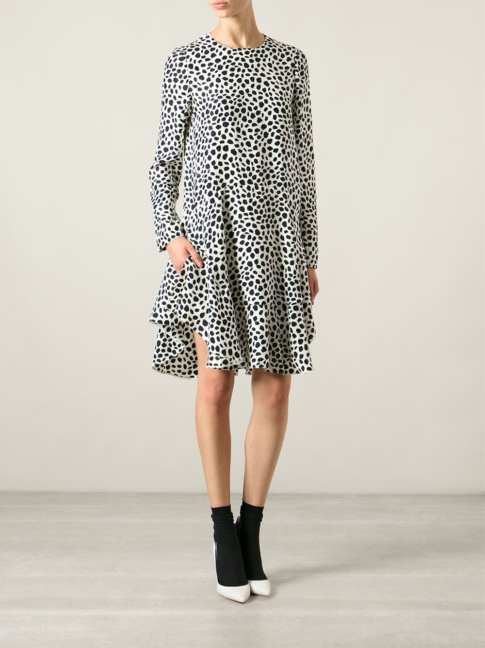 Chloé Dalmatian Print Dress in Black Lyst