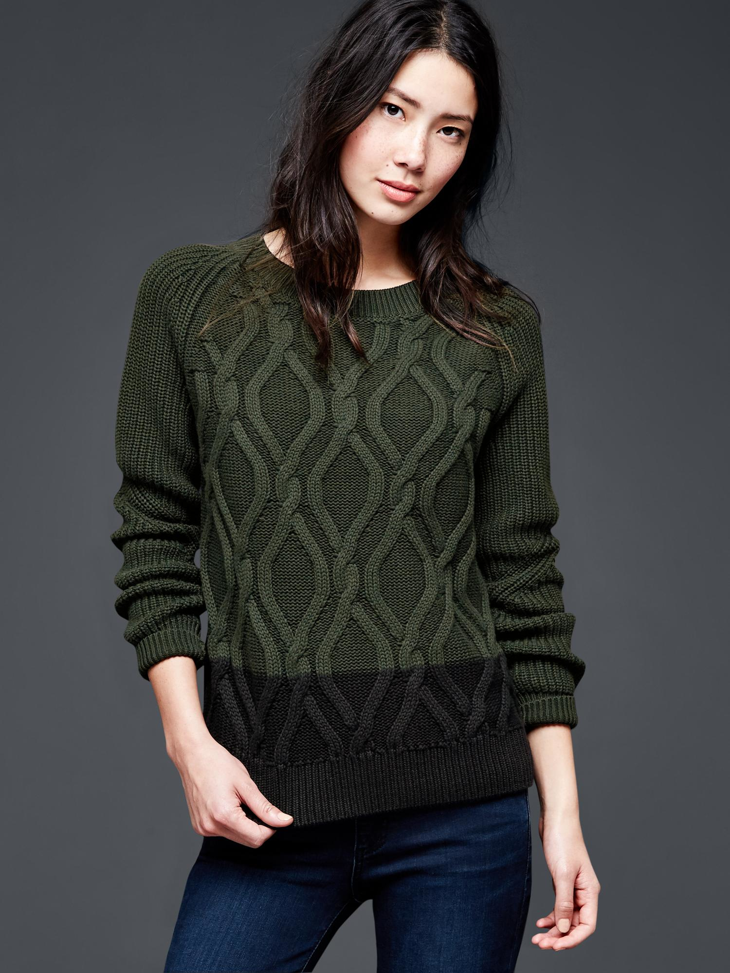 Gap Cable-knit Pullover Sweater in Green (FORBIDDEN FOREST 425) | Lyst