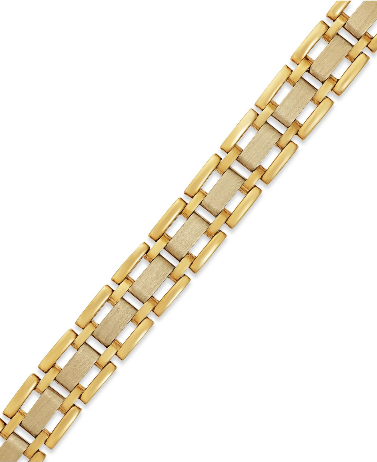 Macy's Men's Twotone Link Bracelet In 10k Gold in Gold for Men Save