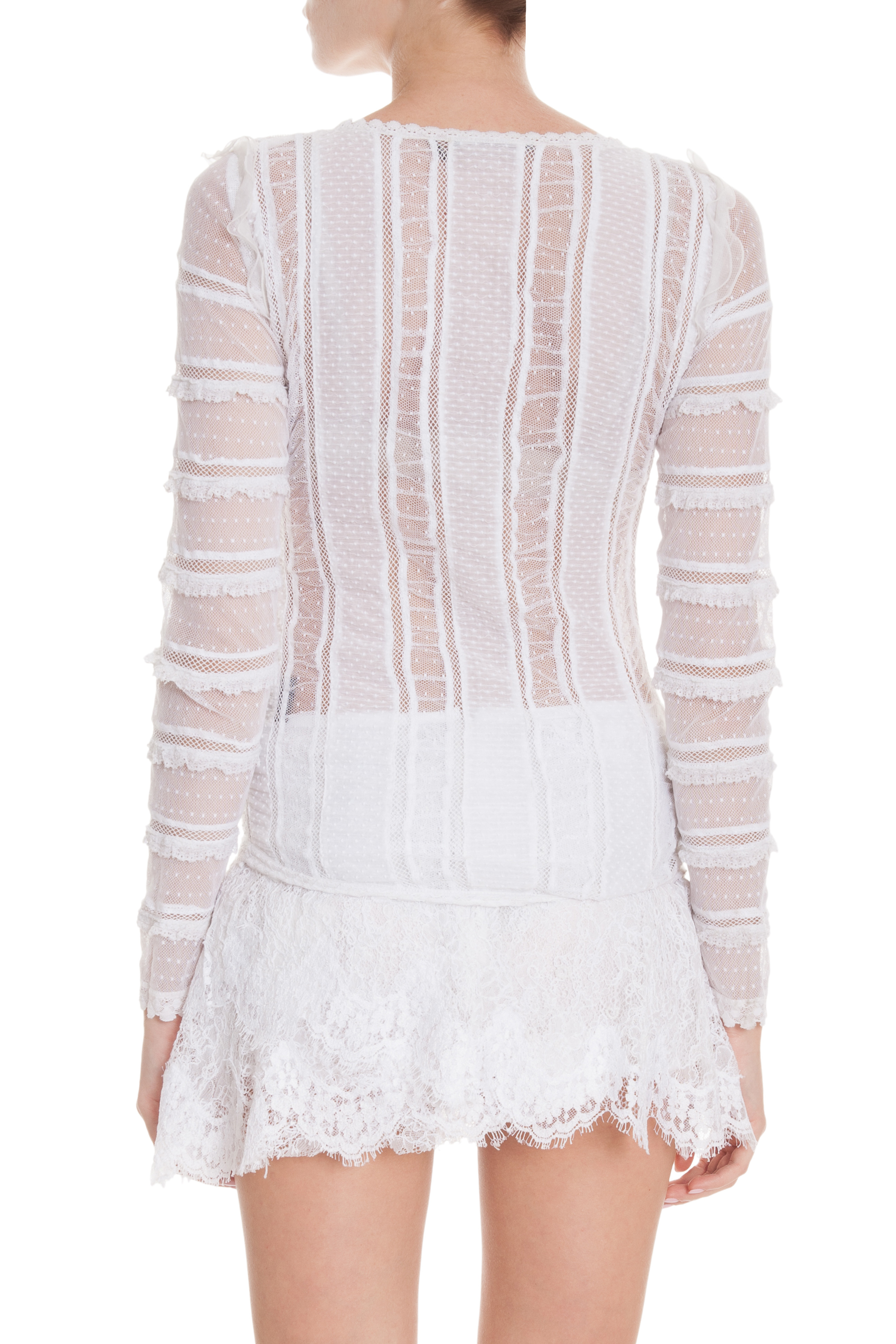 marant lk17 quena ls ruffle blouse in white lyst marant lk17 quena ls ruffle blouse in white lyst