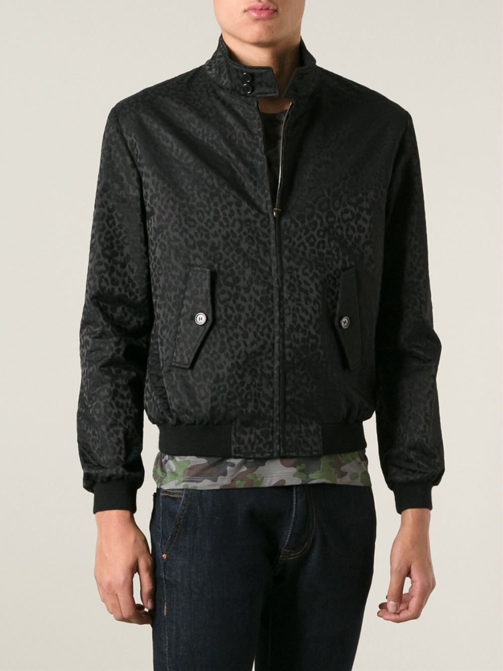 black leopard bomber jacket