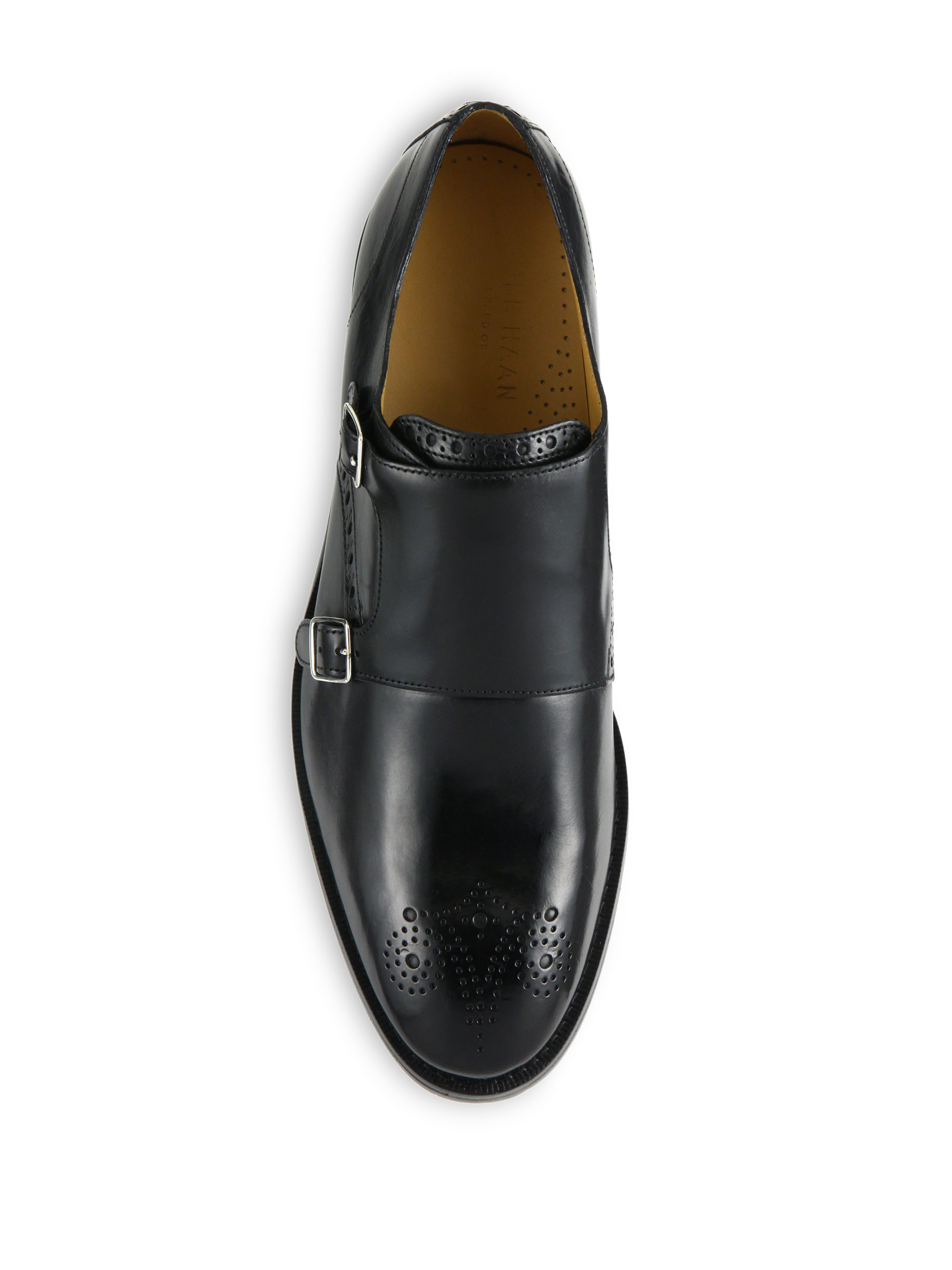 mens black double monk strap shoes