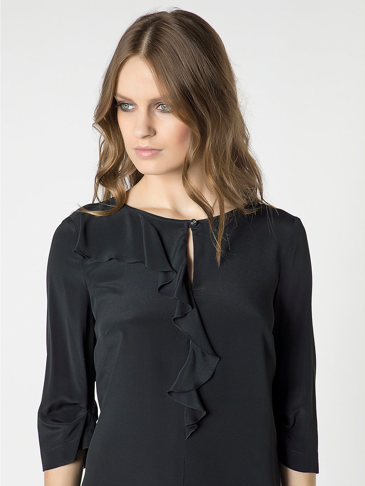Patrizia pepe Silk Short Dress in Black (Nero) | Lyst