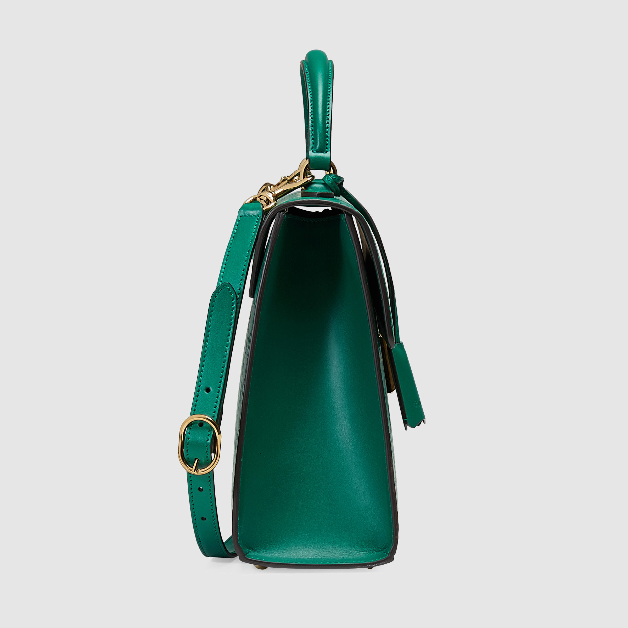 Lyst - Gucci Padlock Signature Top Handle Leather Bag in Green