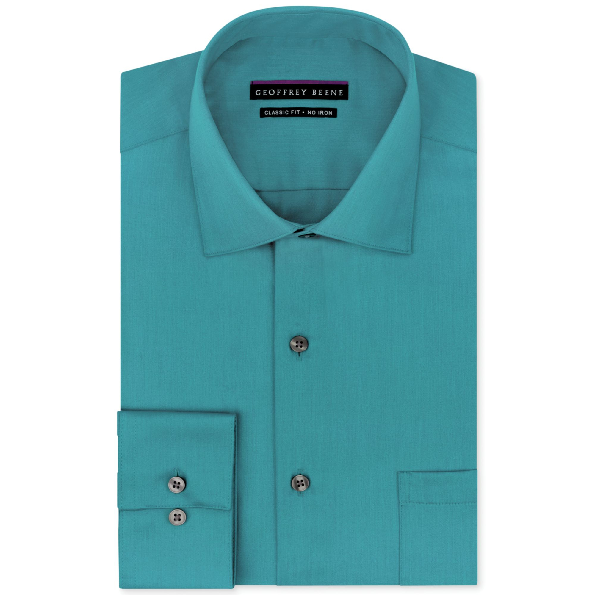 Geoffrey Beene Big and Tall No Iron Sateen Solid Dress Shirt in Blue ...