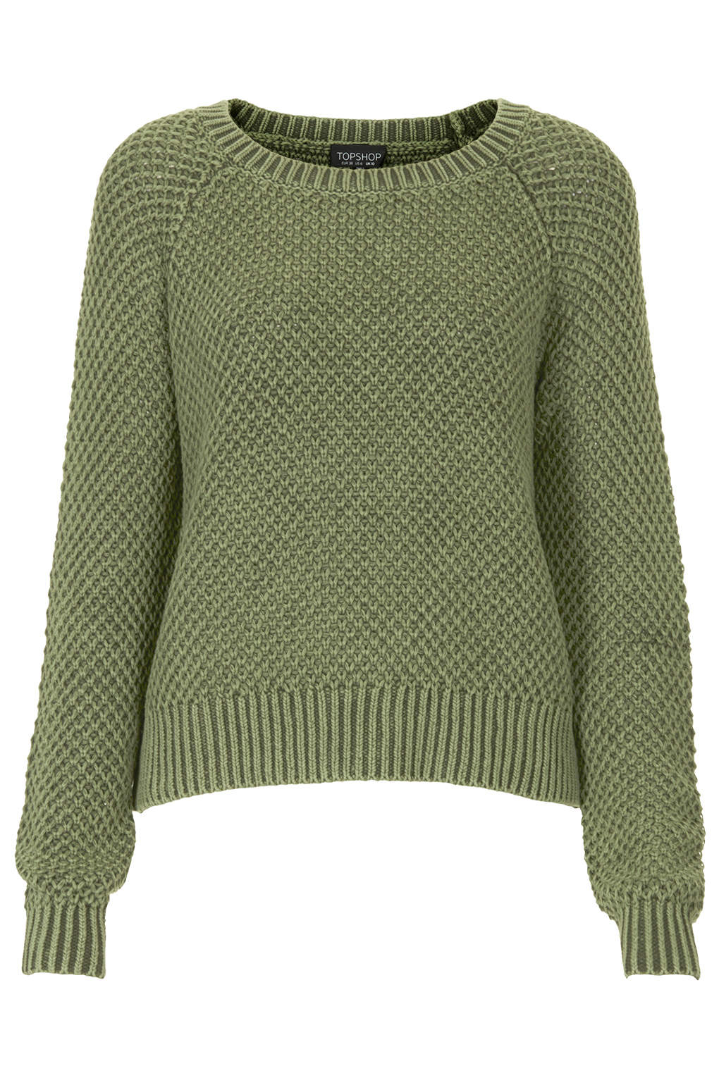 Topshop Acid Wash Sweater in Green (Khaki) | Lyst
