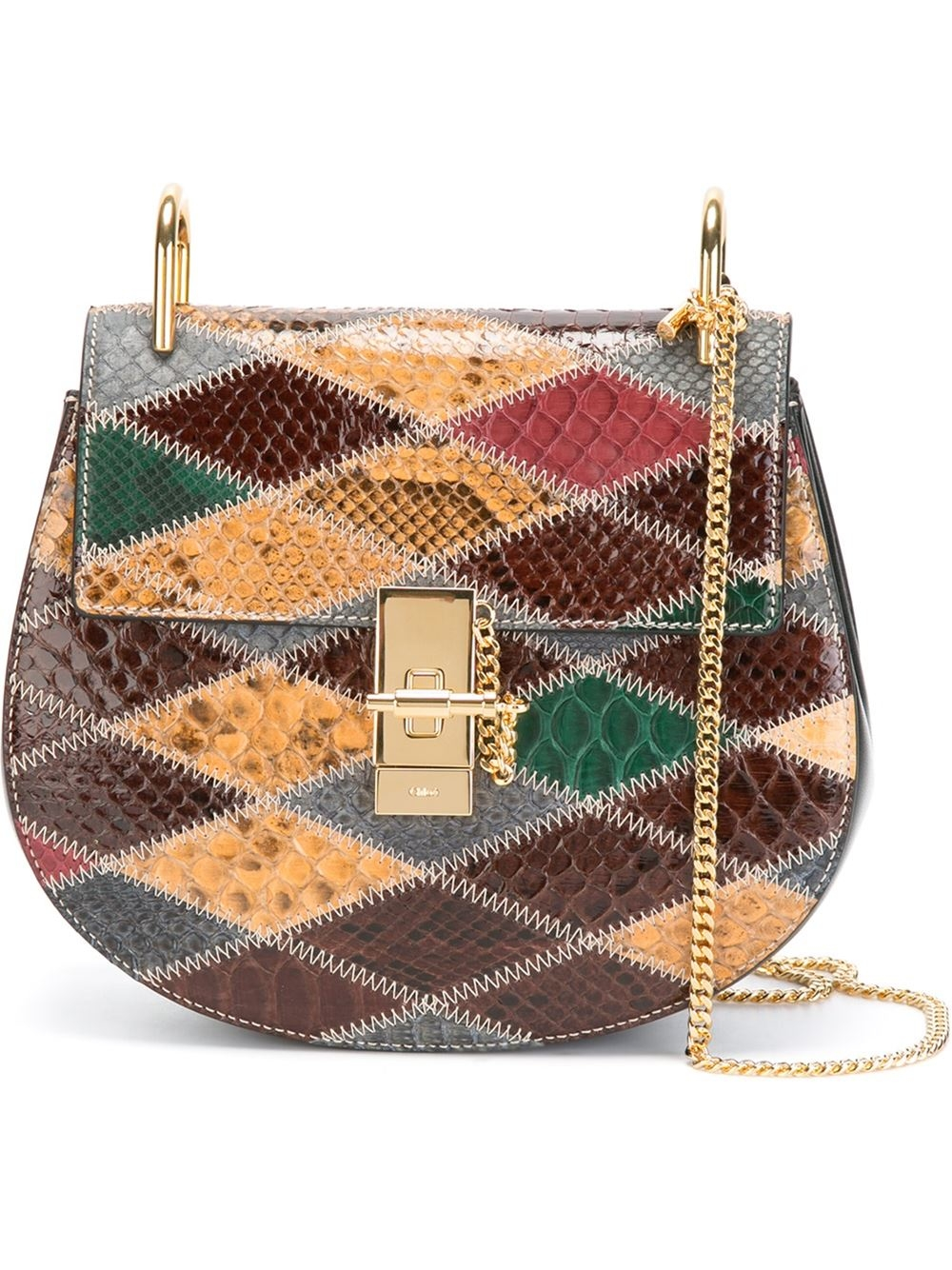 Chlo Patchwork Drew Bag in Multicolor | Lyst