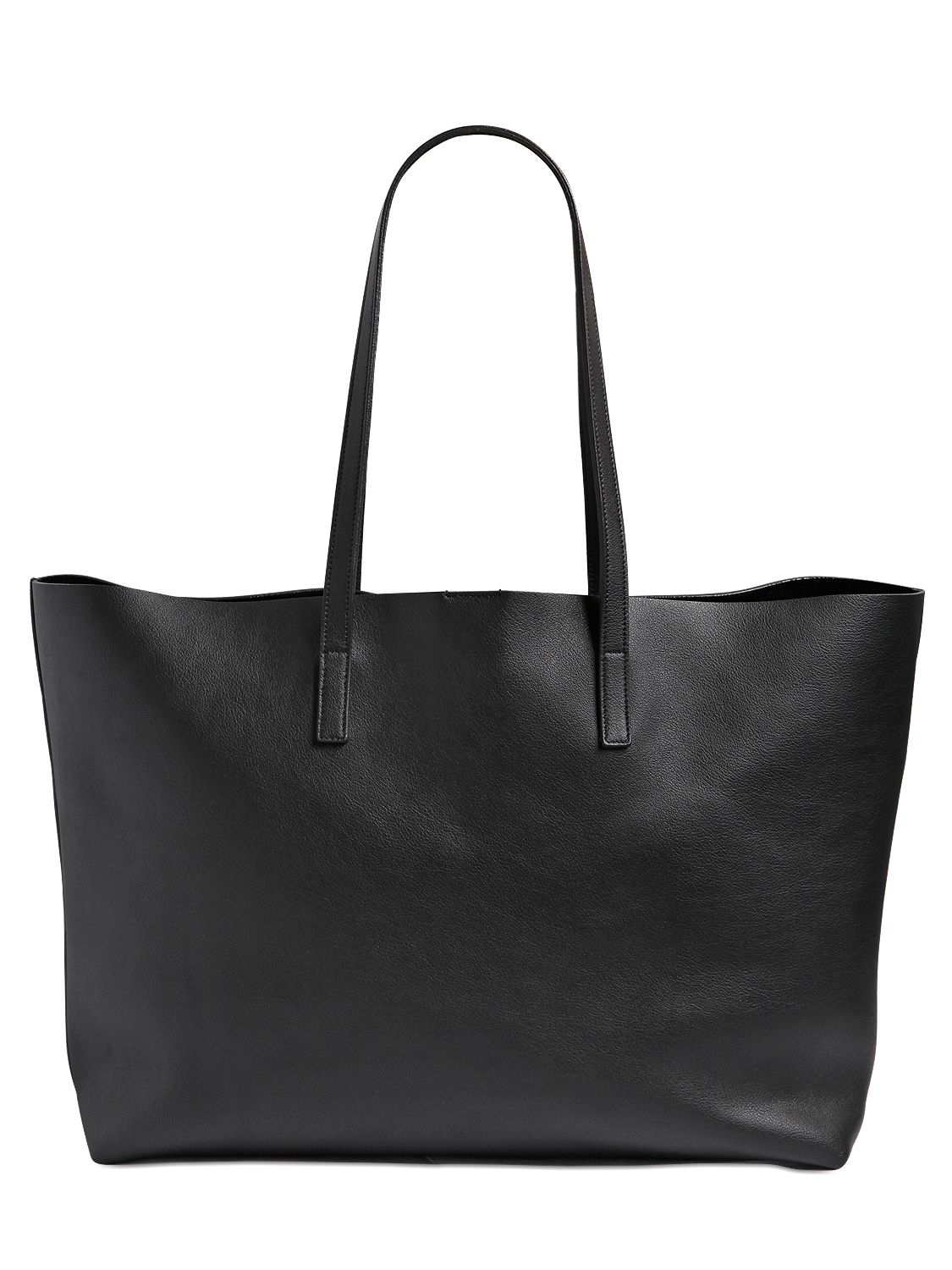 Lyst - Saint Laurent Soft Leather Tote Bag in Black